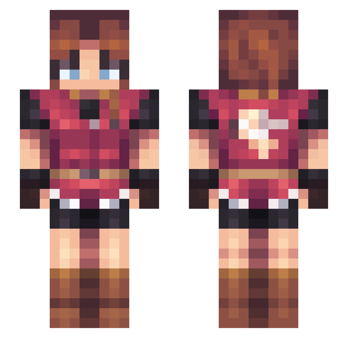 Rannirize Minecraft skin, front and back view
