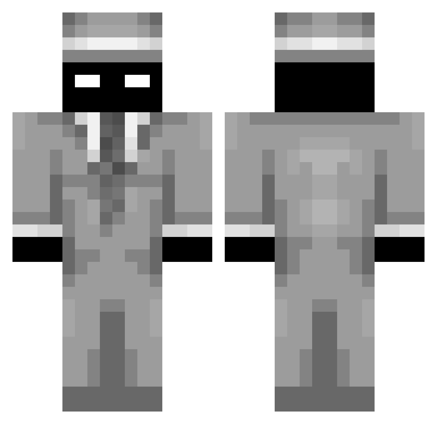 Mystchyphe Minecraft skin, front and back view