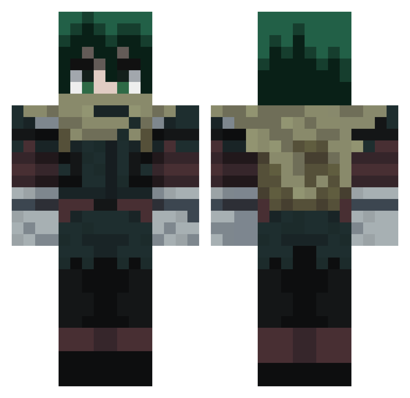 Nitro9987 Minecraft skin, front and back view
