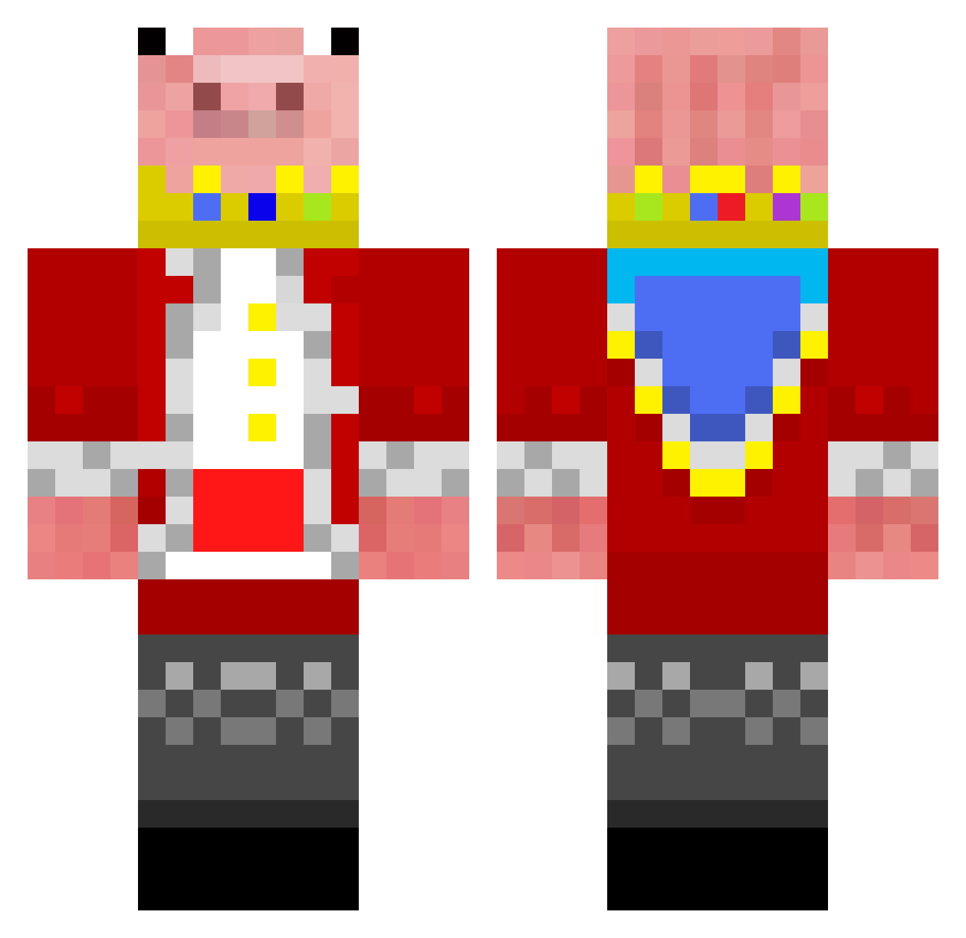TheSmackyGirl Minecraft skin, front and back view