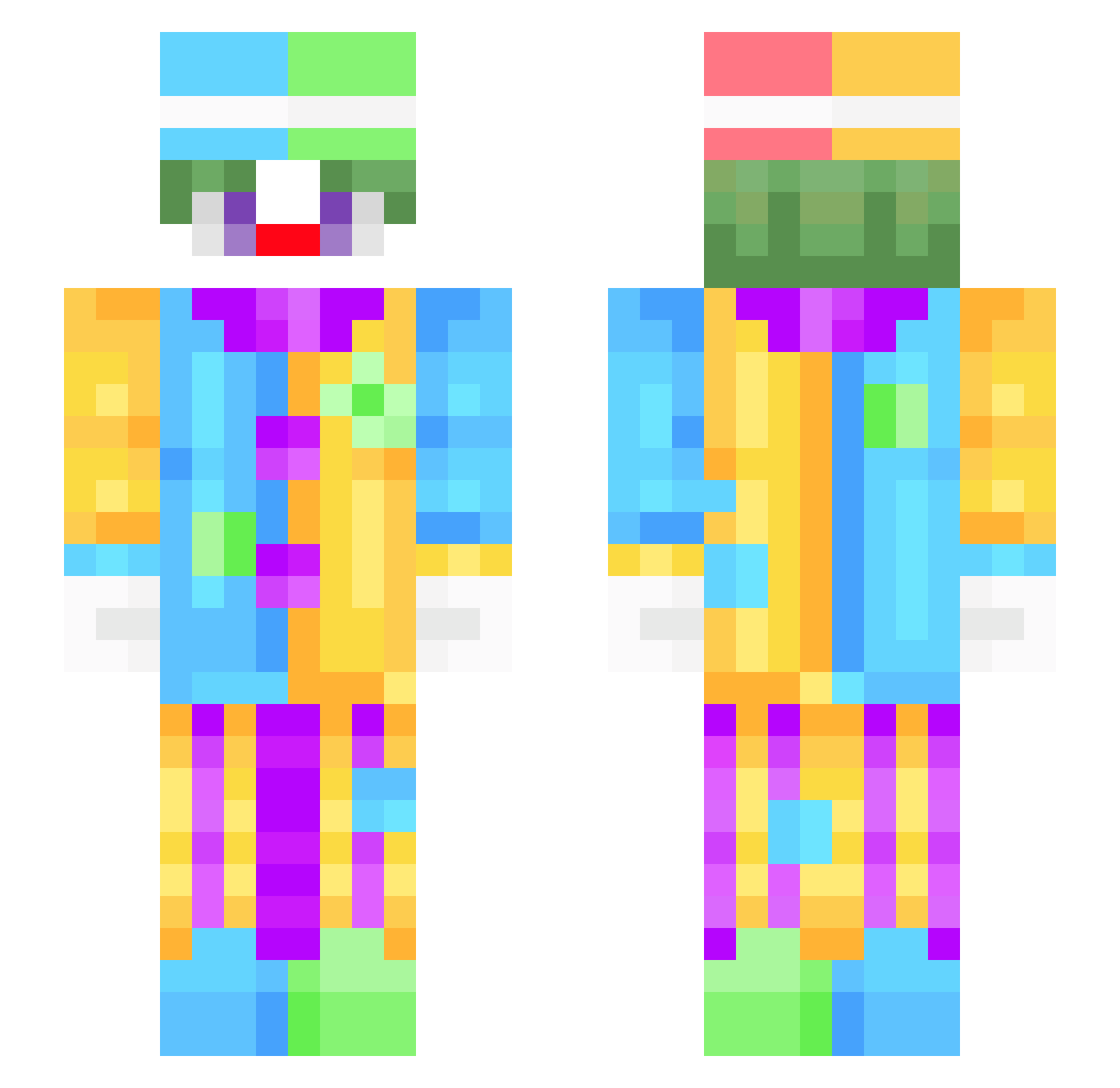 ZapzZzZzz Minecraft skin, front and back view