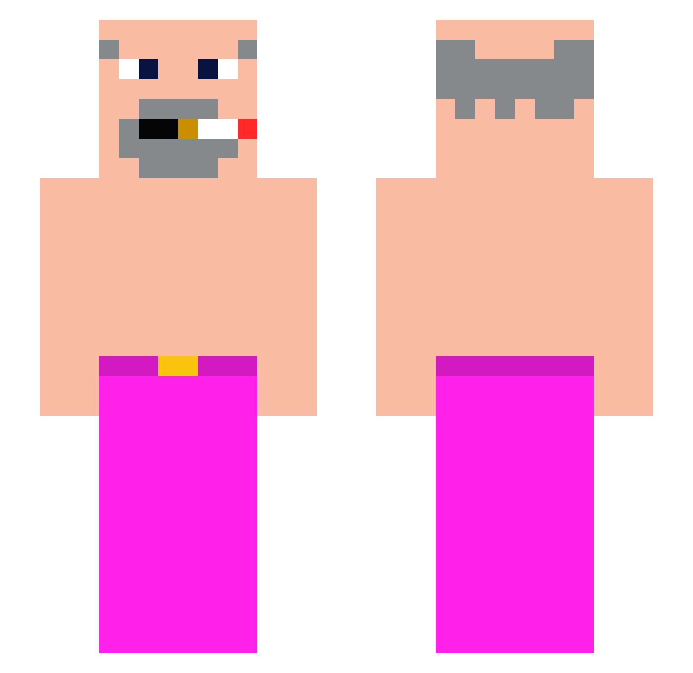 _MrPopo Minecraft skin, front and back view