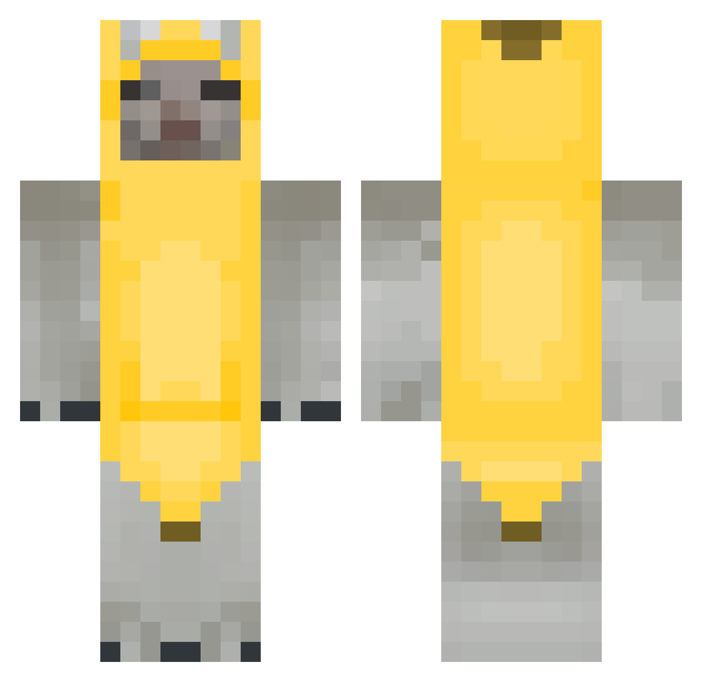 bbymitsu Minecraft skin, front and back view