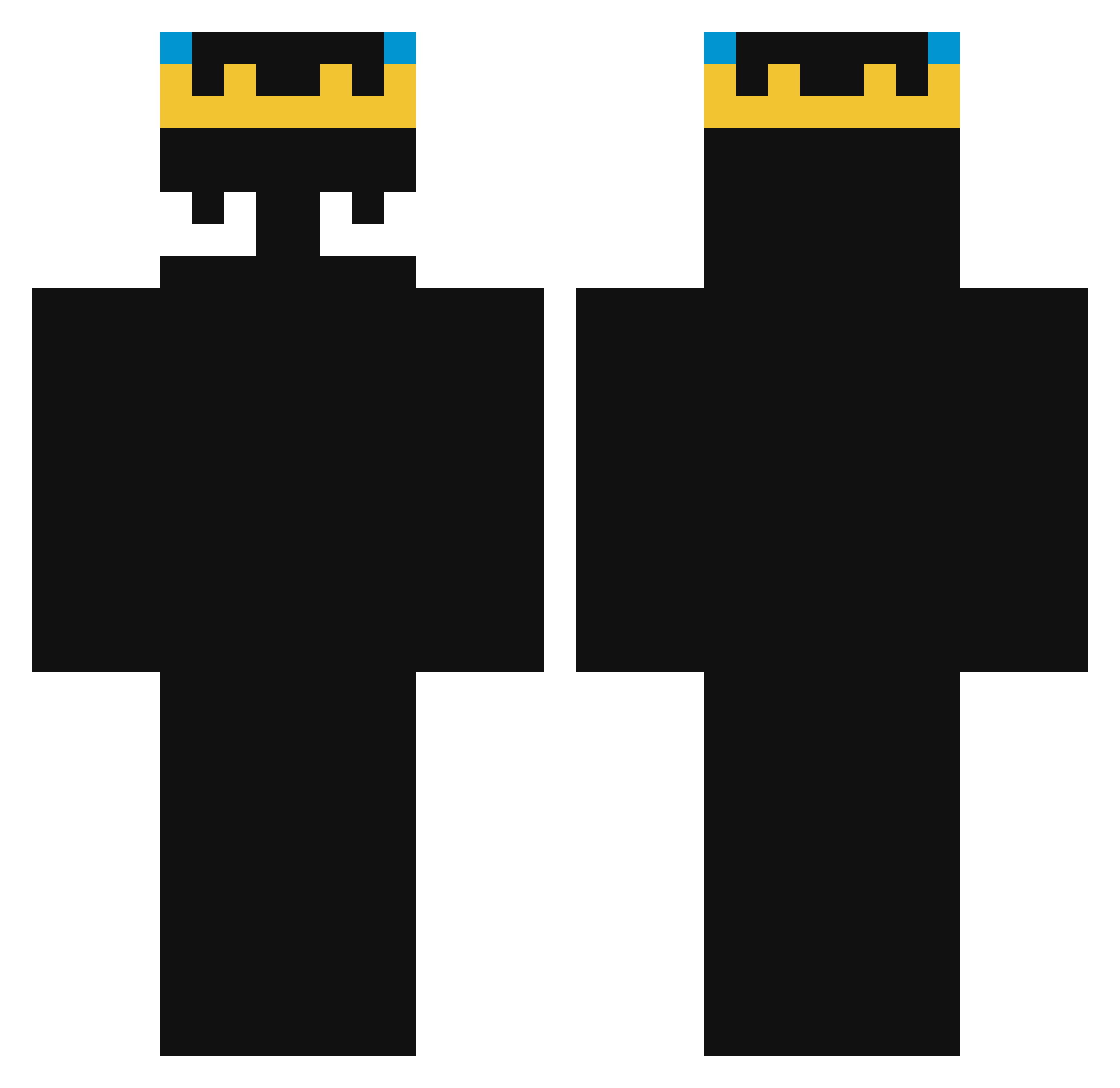 Takalwayswin Minecraft skin, front and back view