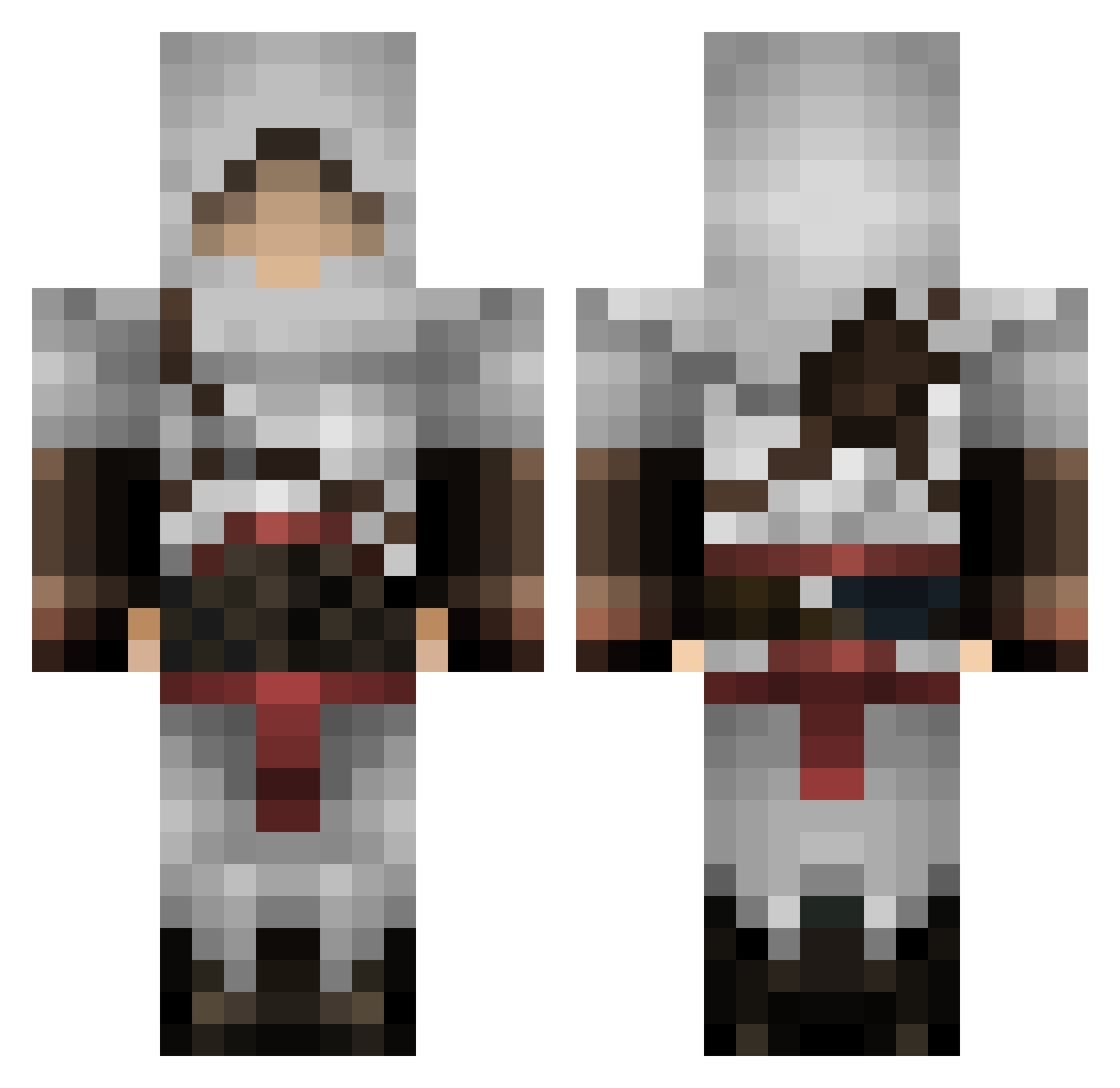 ClassicallyNerdy Minecraft skin, front and back view