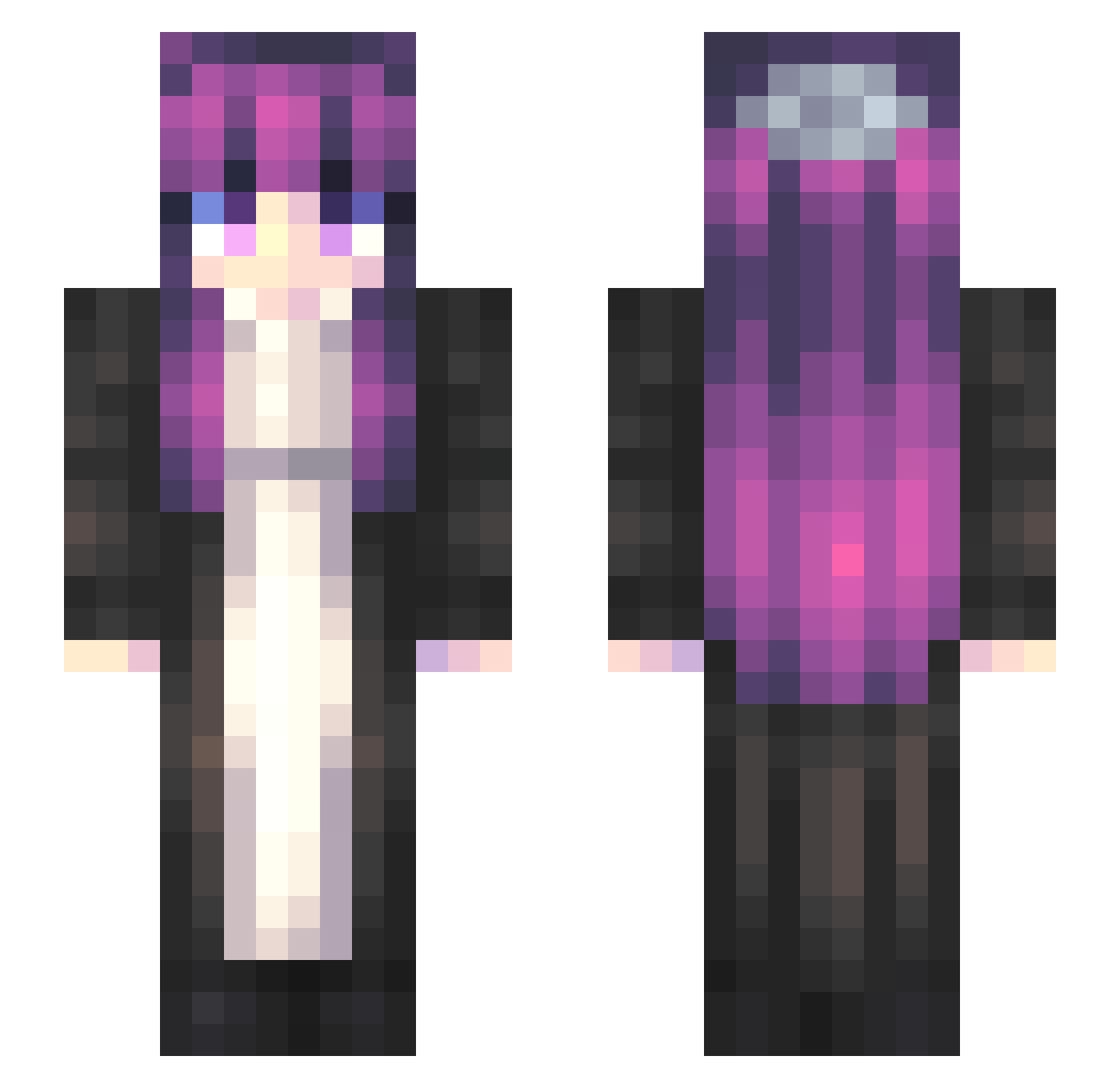 KaranFPS Minecraft skin, front and back view