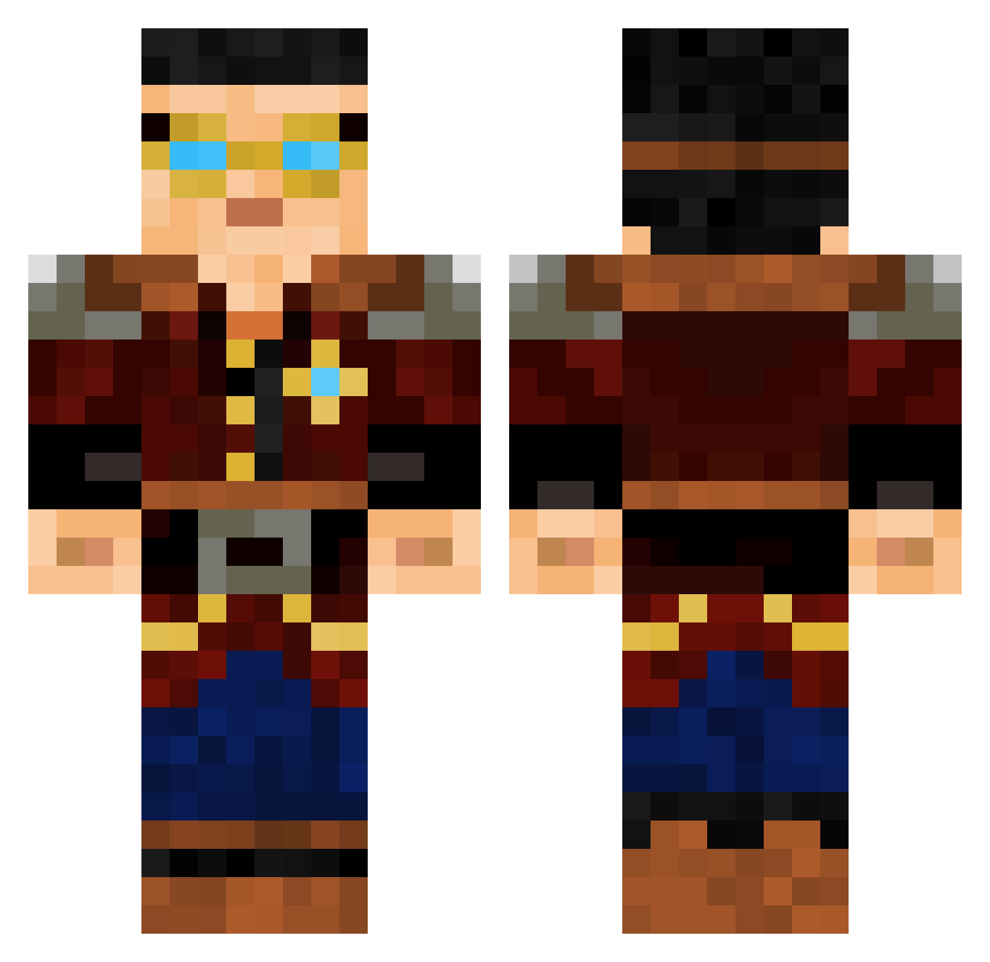 x4got2pot Minecraft skin, front and back view