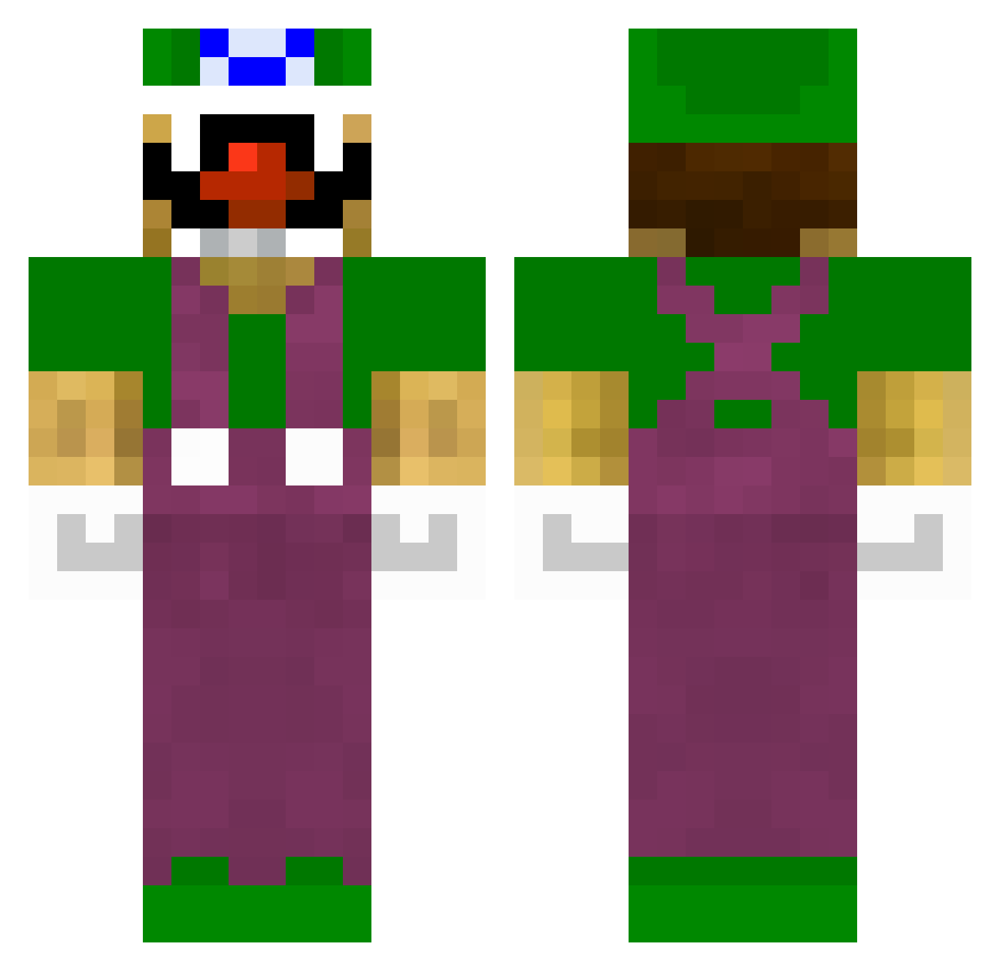 kiirlu Minecraft skin, front and back view