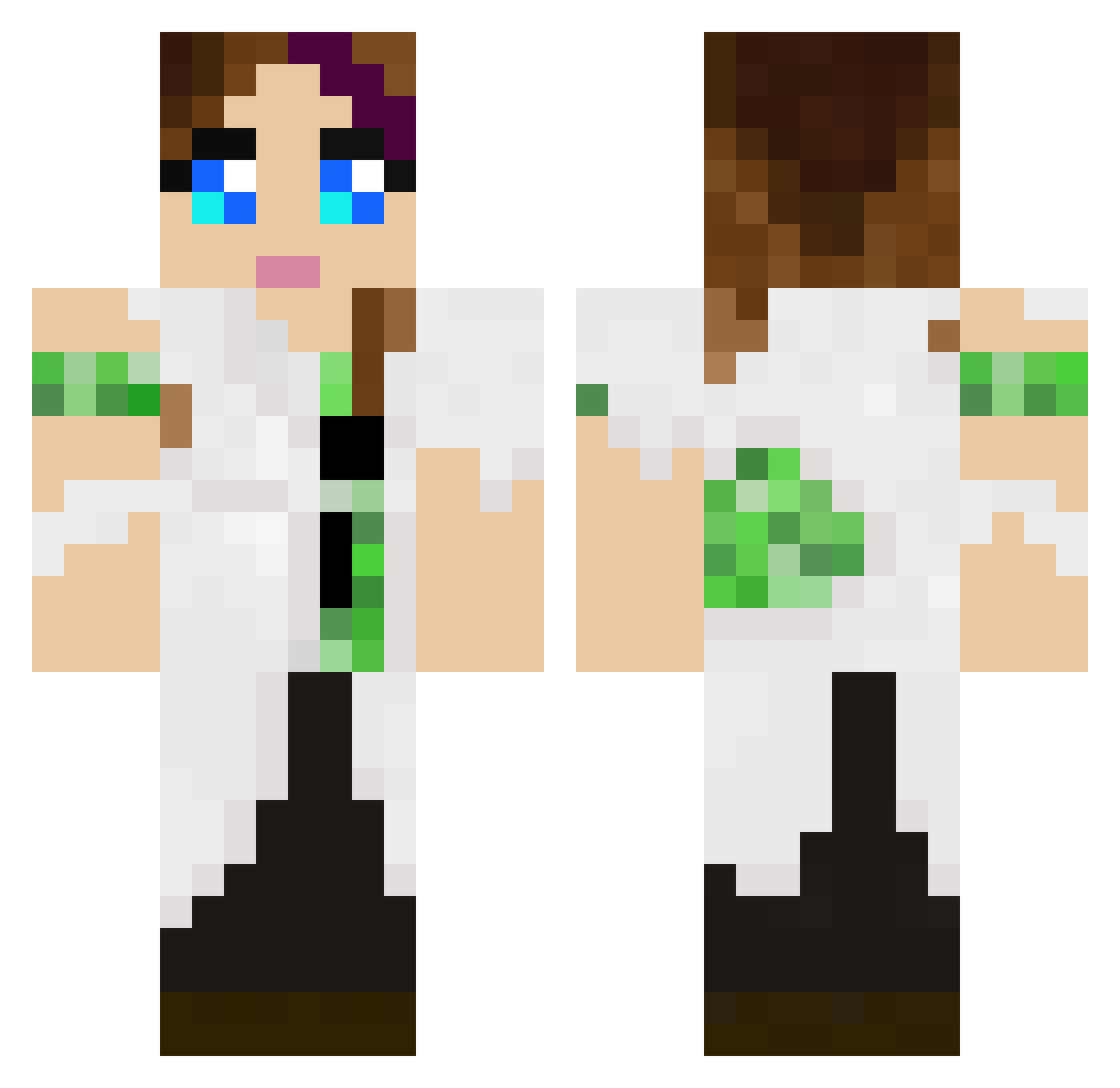 Carline Minecraft skin, front and back view