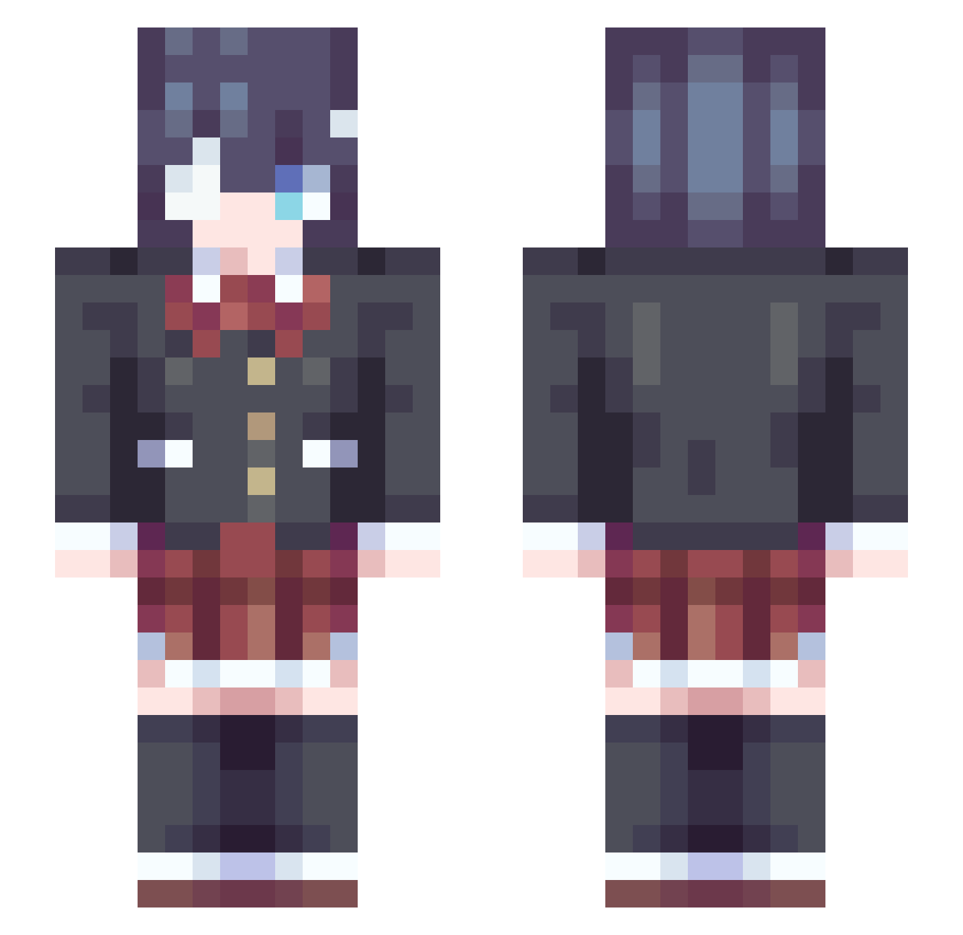 cafinnell Minecraft skin, front and back view