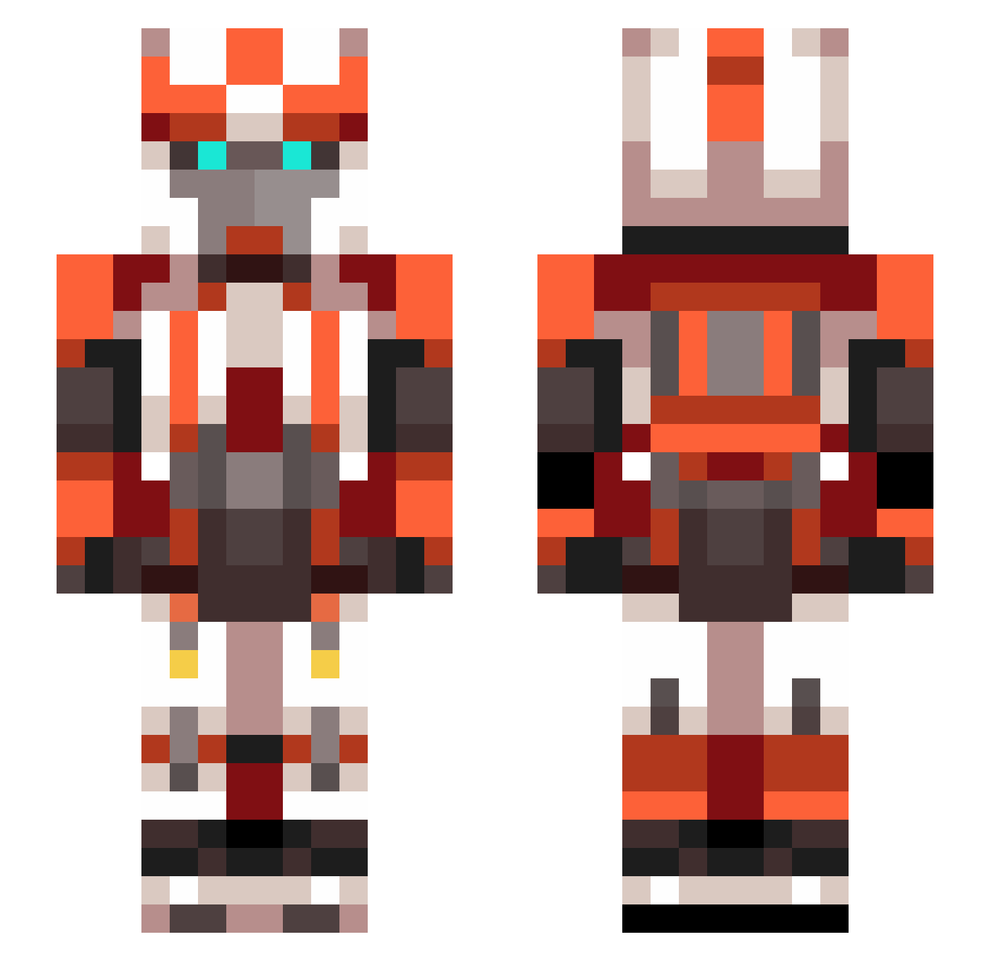 Aprevas Minecraft skin, front and back view