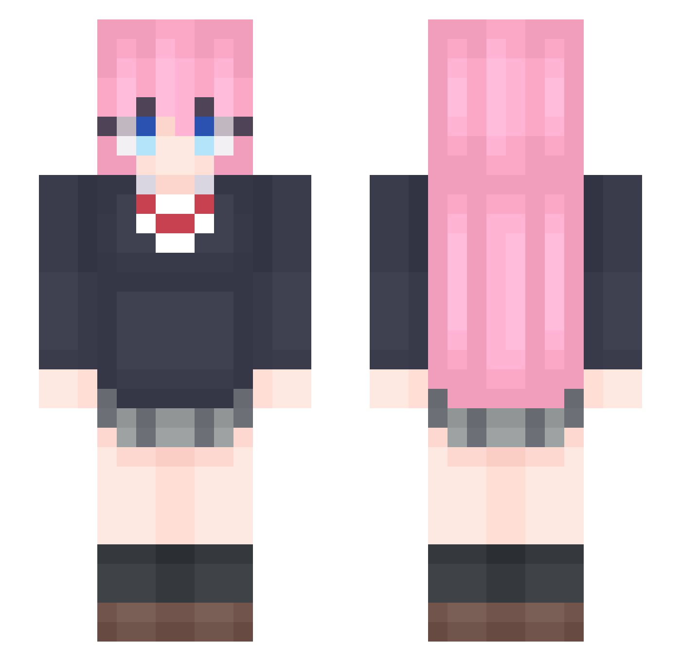 TurboToaster10 Minecraft skin, front and back view