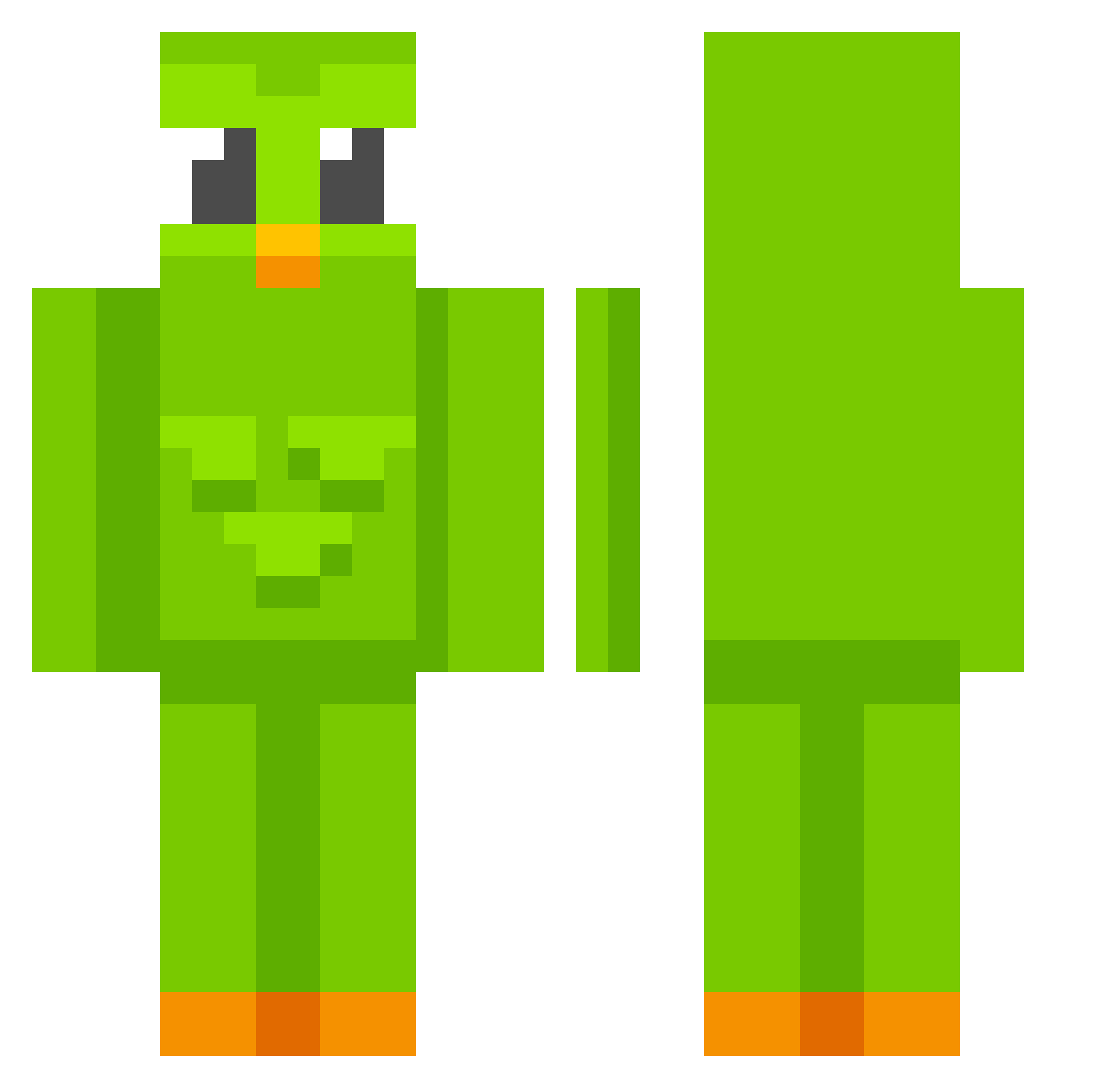 ZphJo Minecraft skin, front and back view