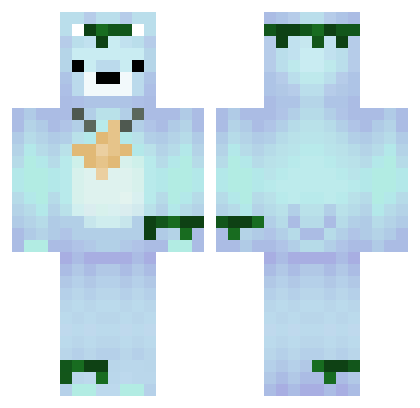 ShinobiRageV Minecraft skin, front and back view