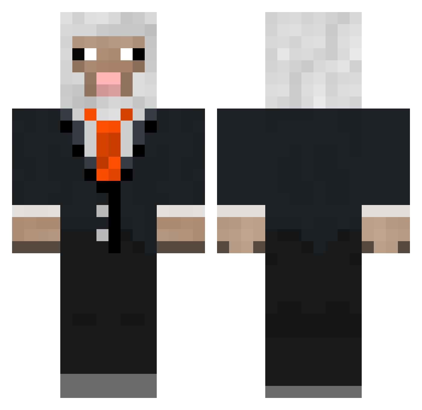 Attept3 Minecraft skin, front and back view