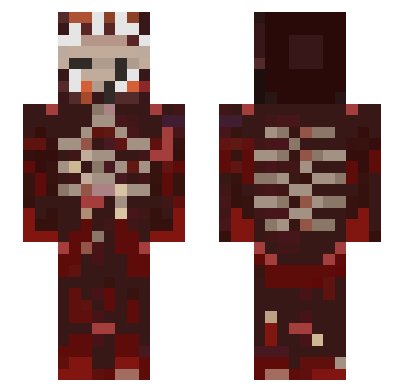 Enium Minecraft skin, front and back view