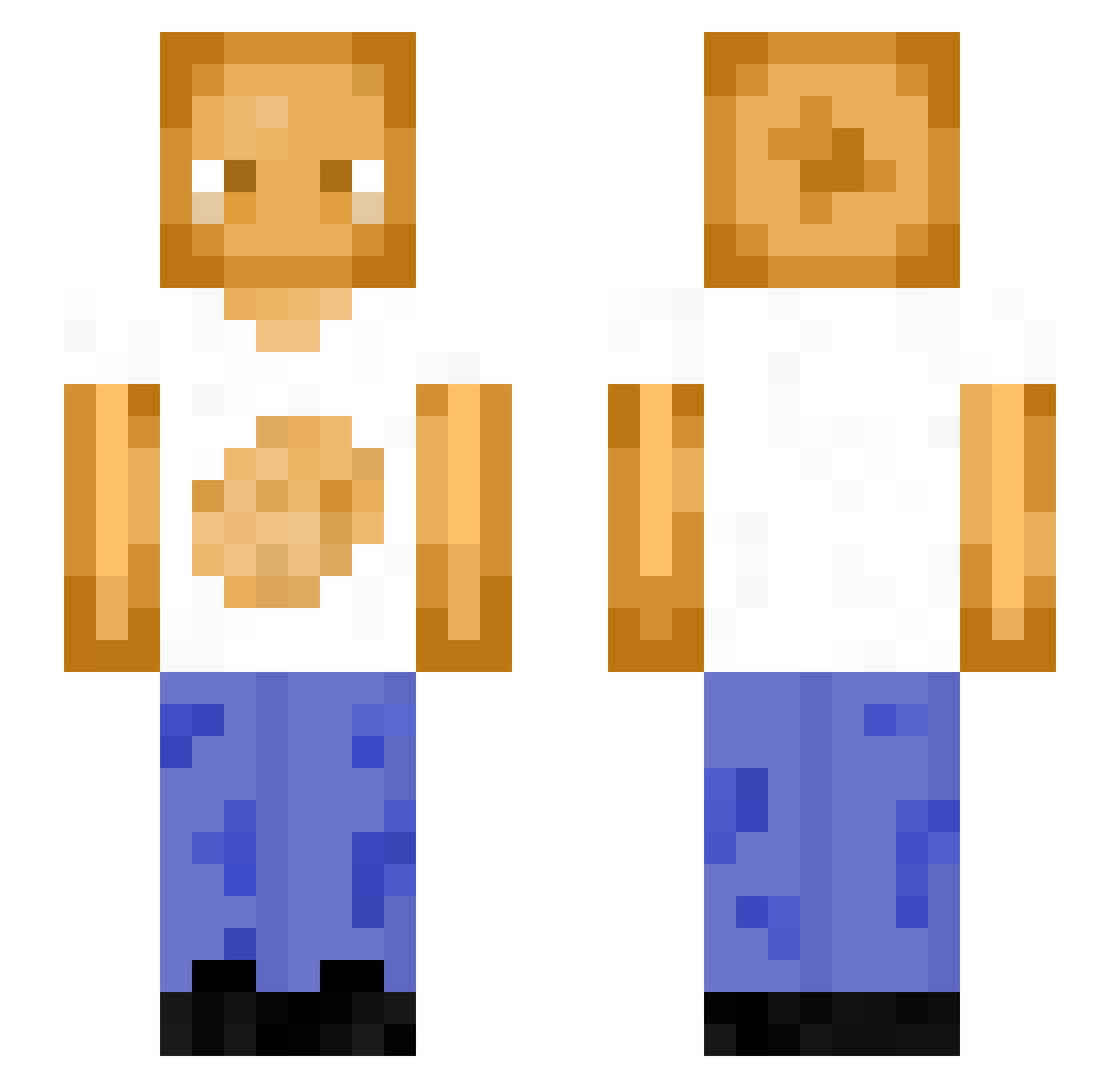 Squaredby Minecraft skin, front and back view
