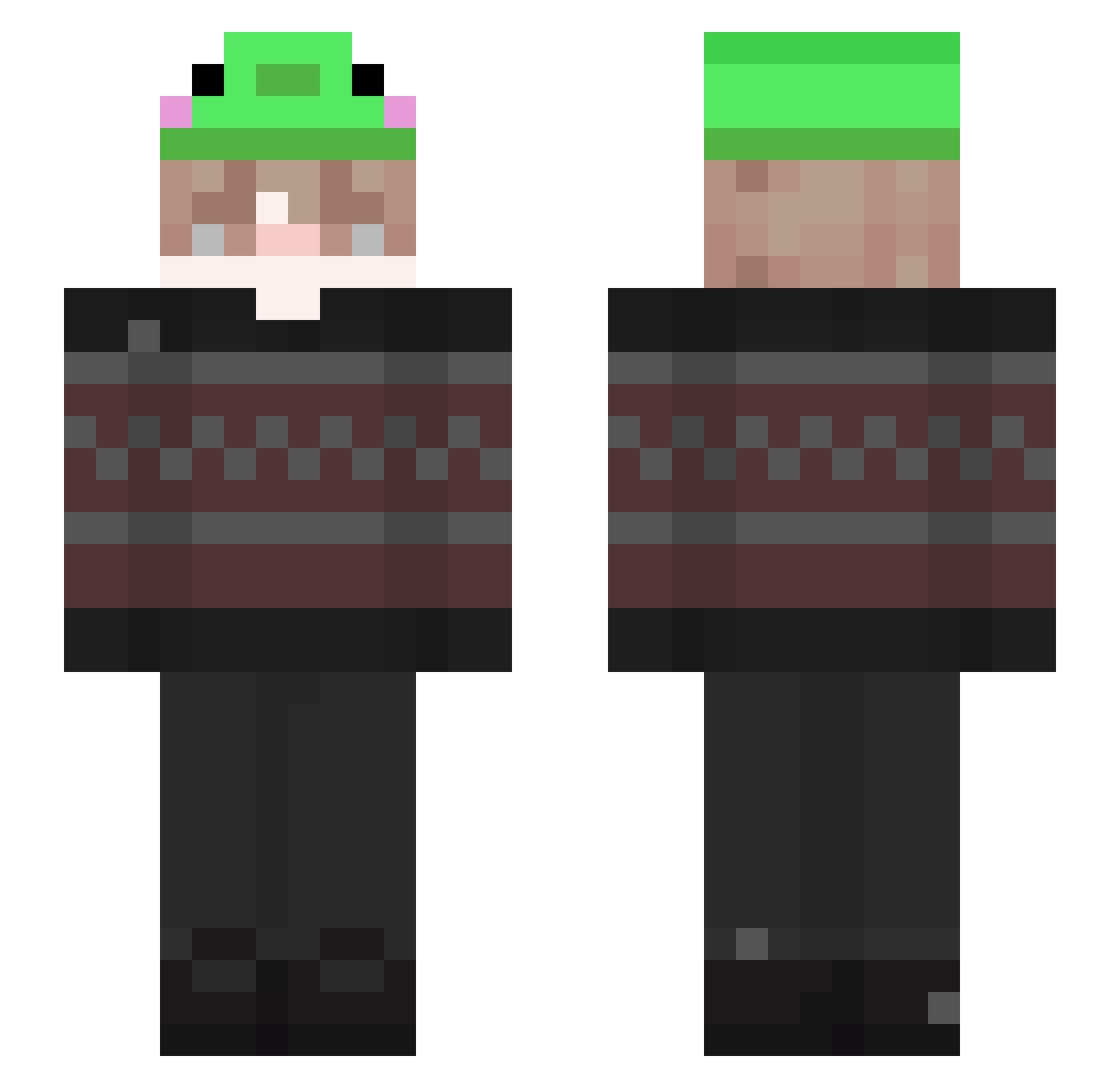 propagandaposter Minecraft skin, front and back view