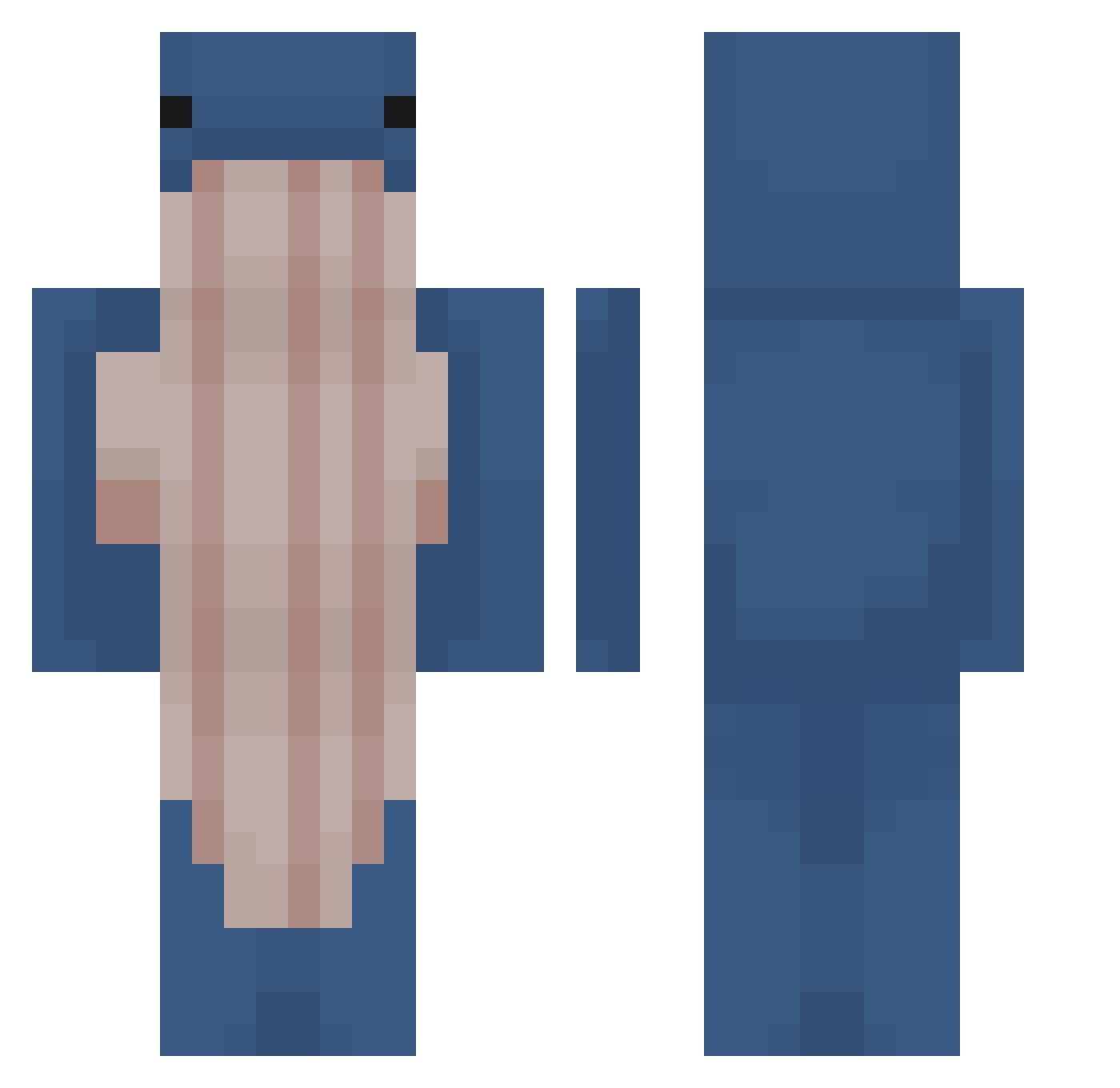 Gabehk71 Minecraft skin, front and back view