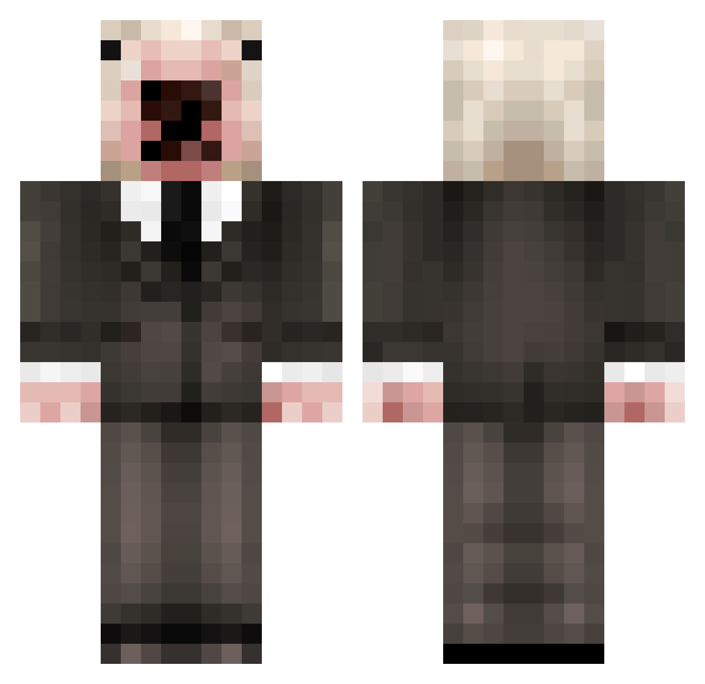 vattuzx Minecraft skin, front and back view