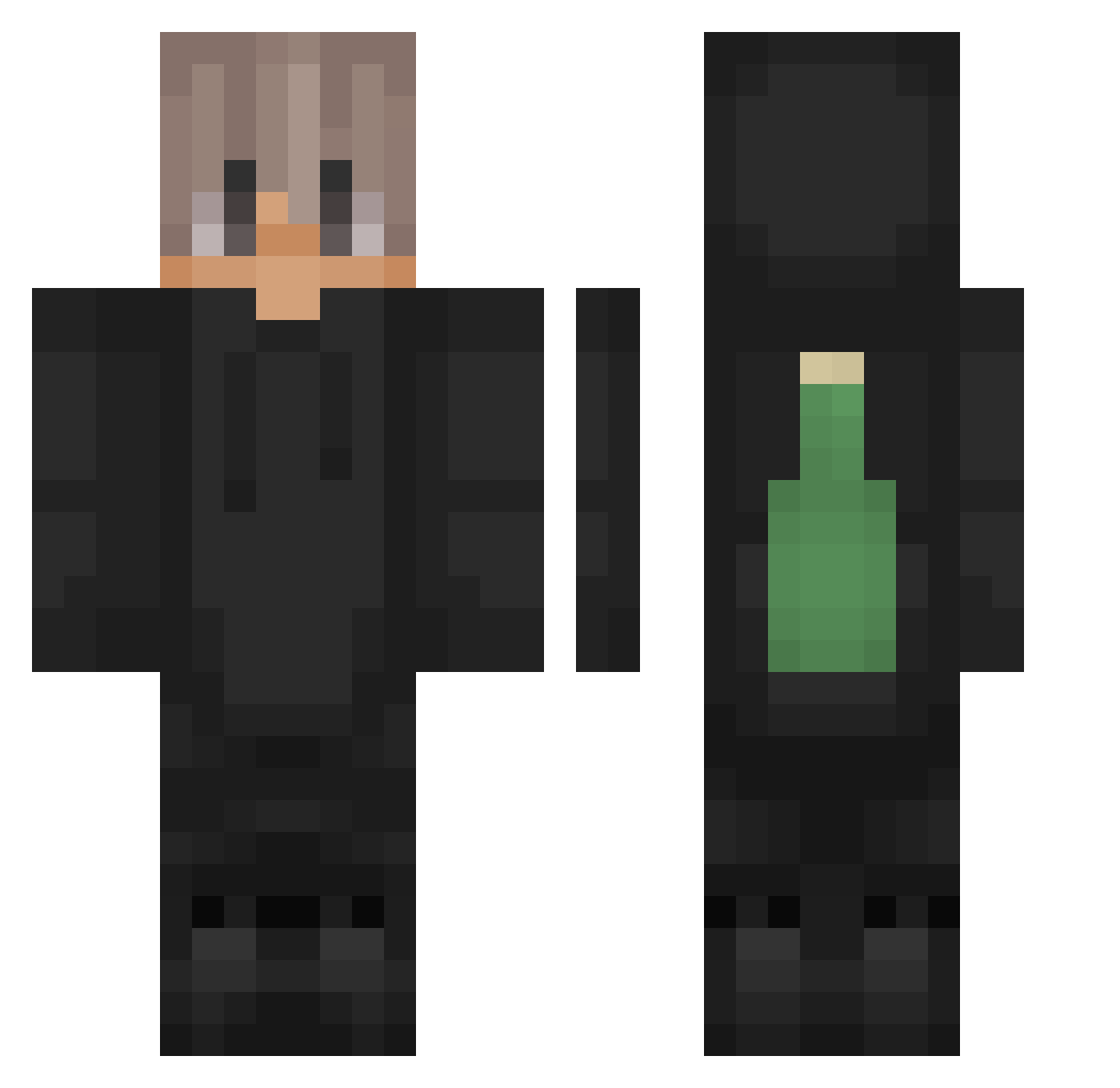 IxRealAbd Minecraft skin, front and back view