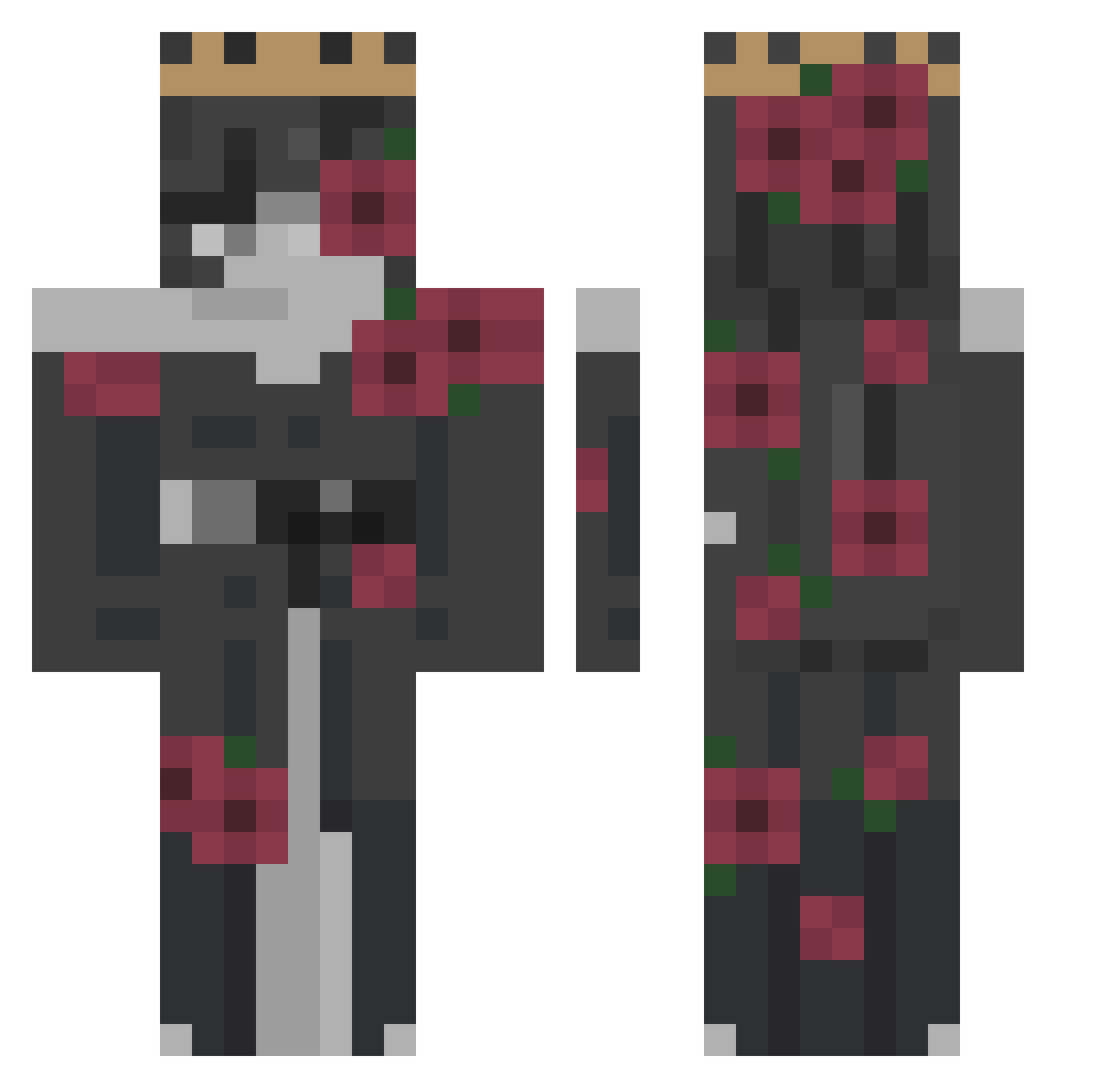 xscp1356x Minecraft skin, front and back view