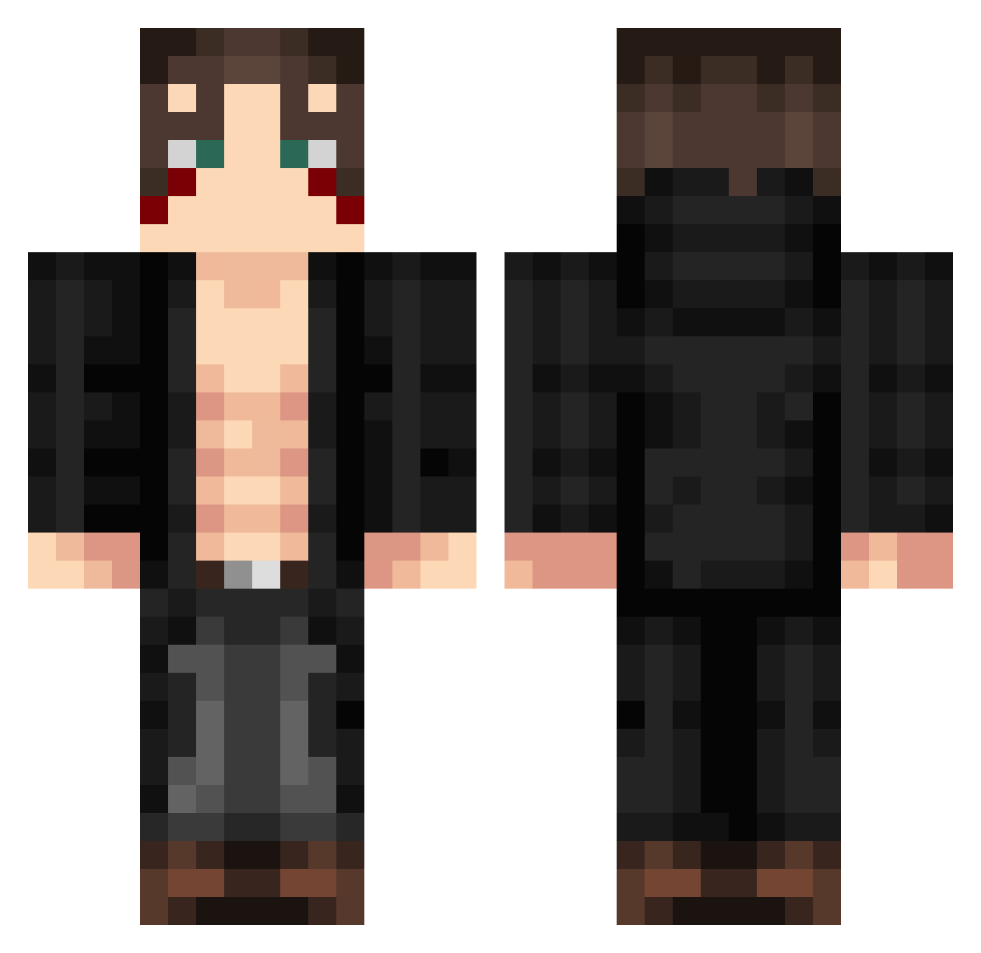 Blank863 Minecraft skin, front and back view