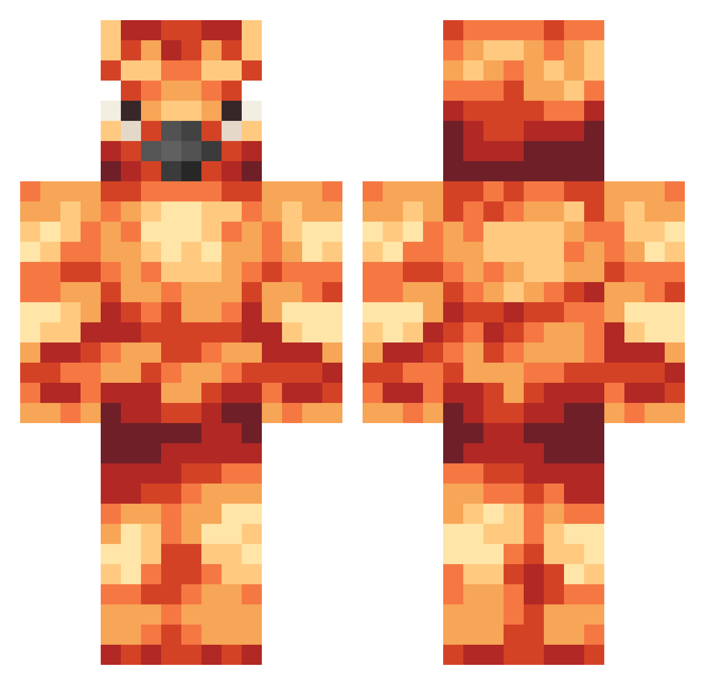 Nifeax Minecraft skin, front and back view