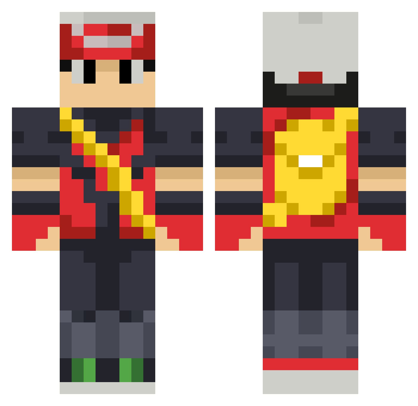 RealRedDead61 Minecraft skin, front and back view
