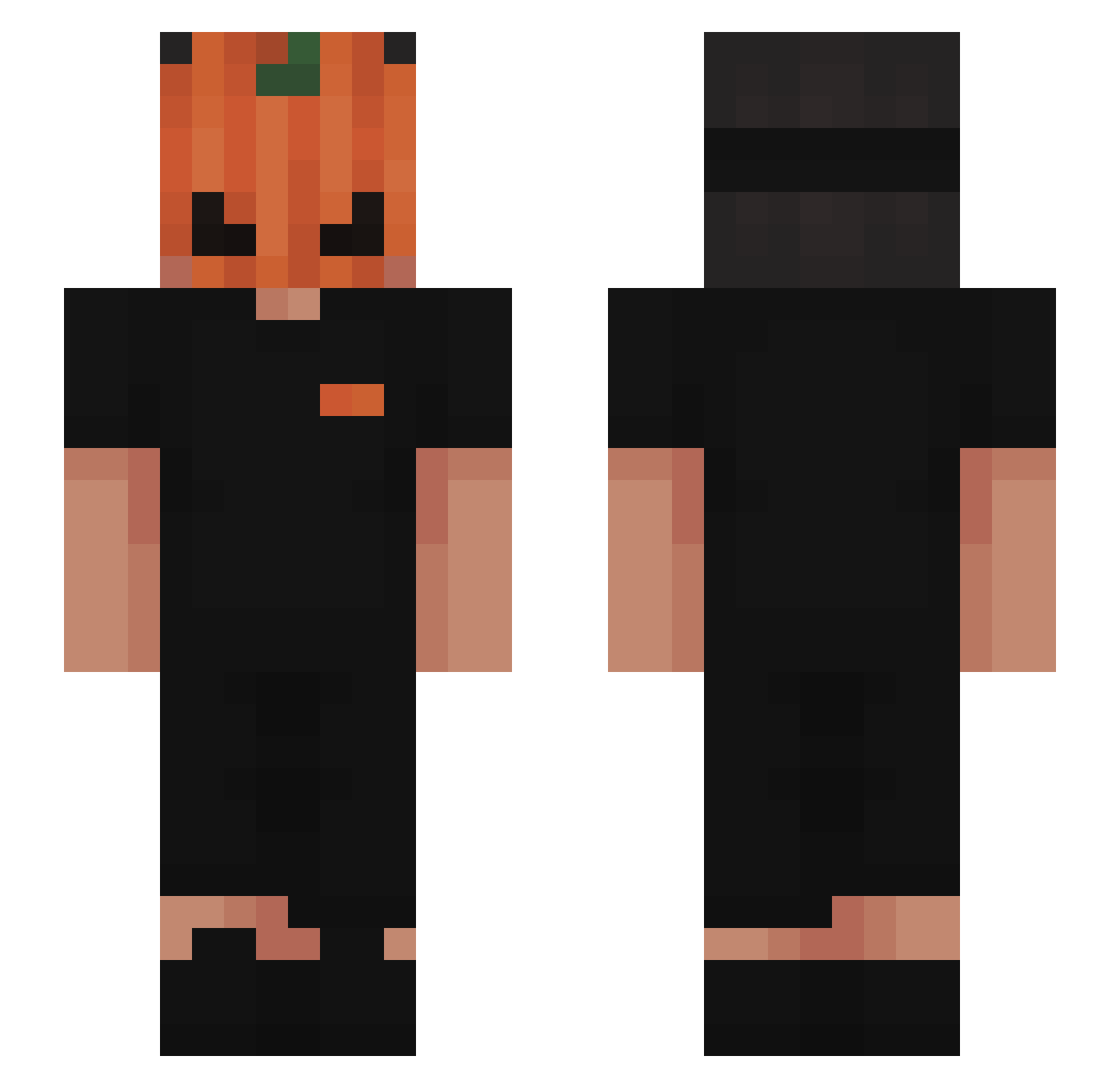CaptainOT Minecraft skin, front and back view