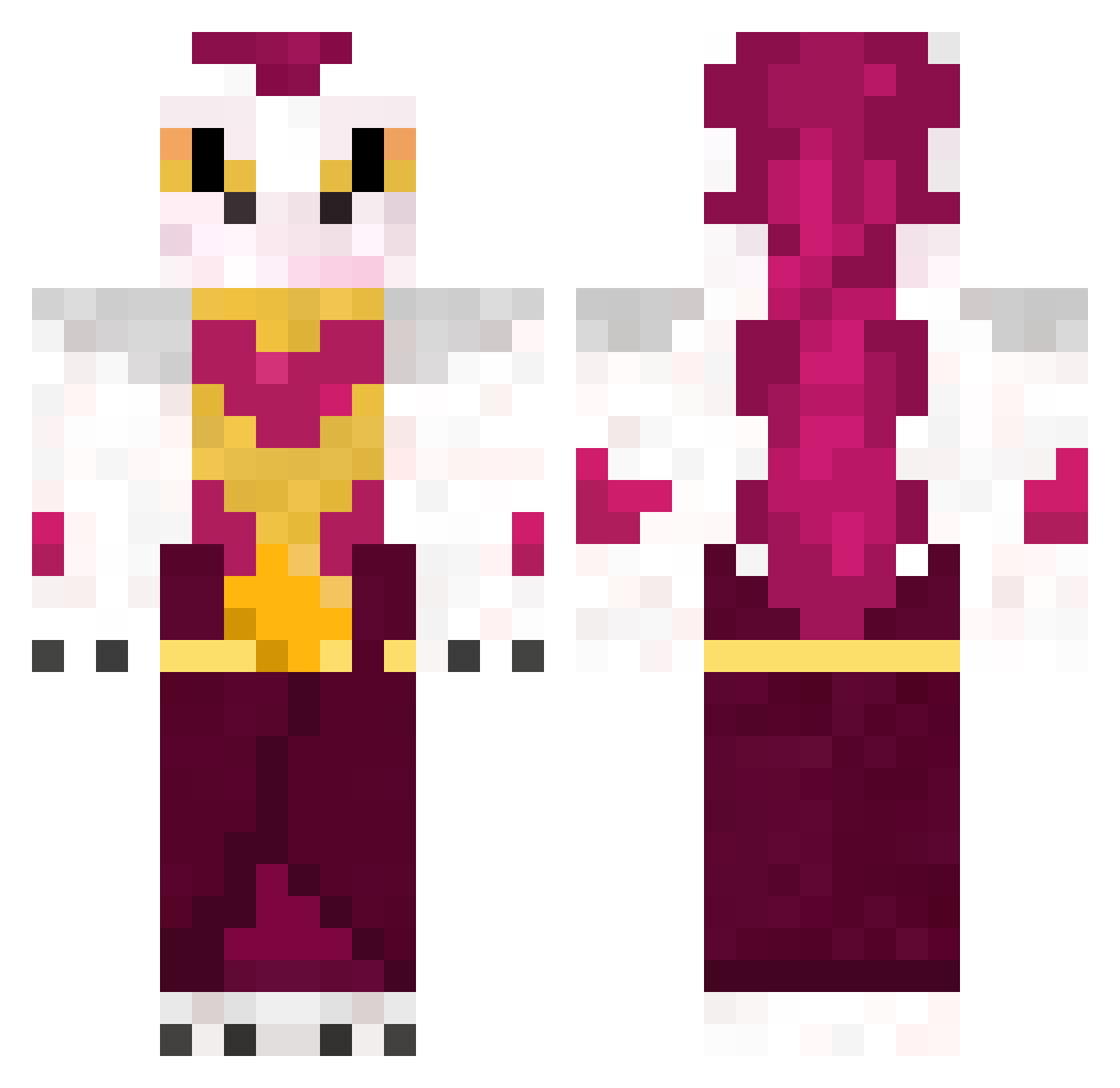AnotherKriss Minecraft skin, front and back view