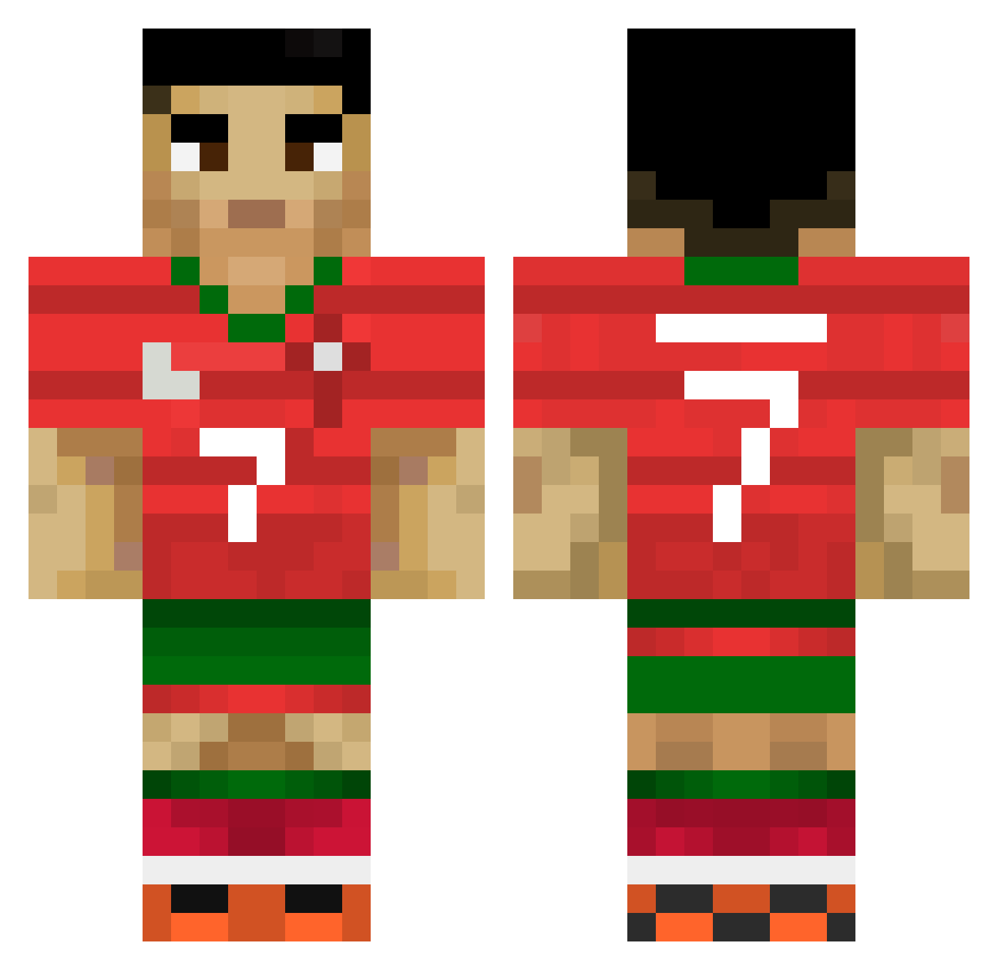 Flsse Minecraft skin, front and back view