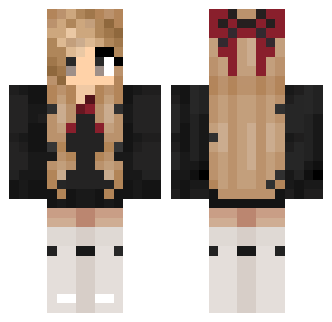 Flora14 Minecraft skin, front and back view