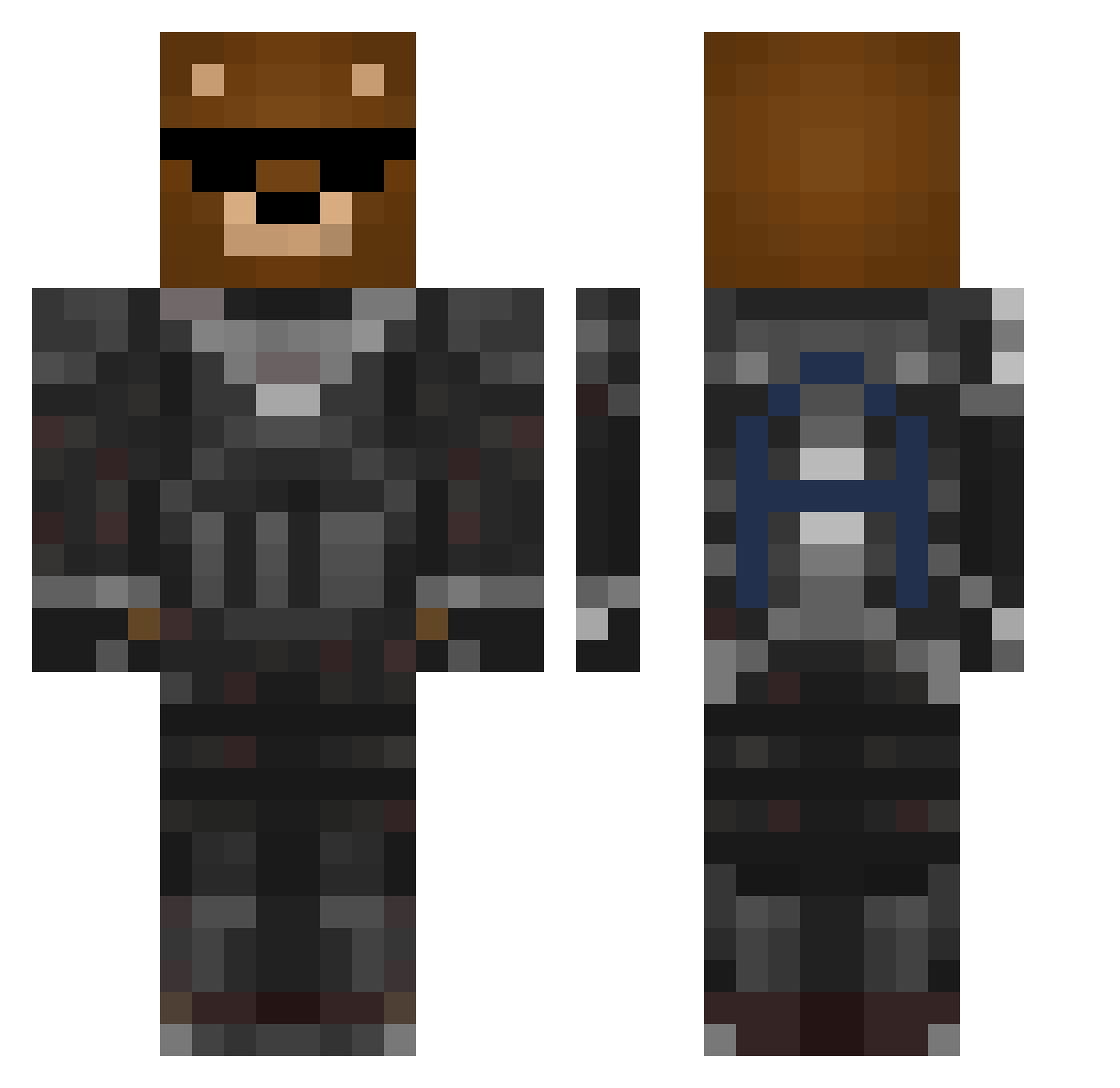 TheKryzzlybear2 Minecraft skin, front and back view
