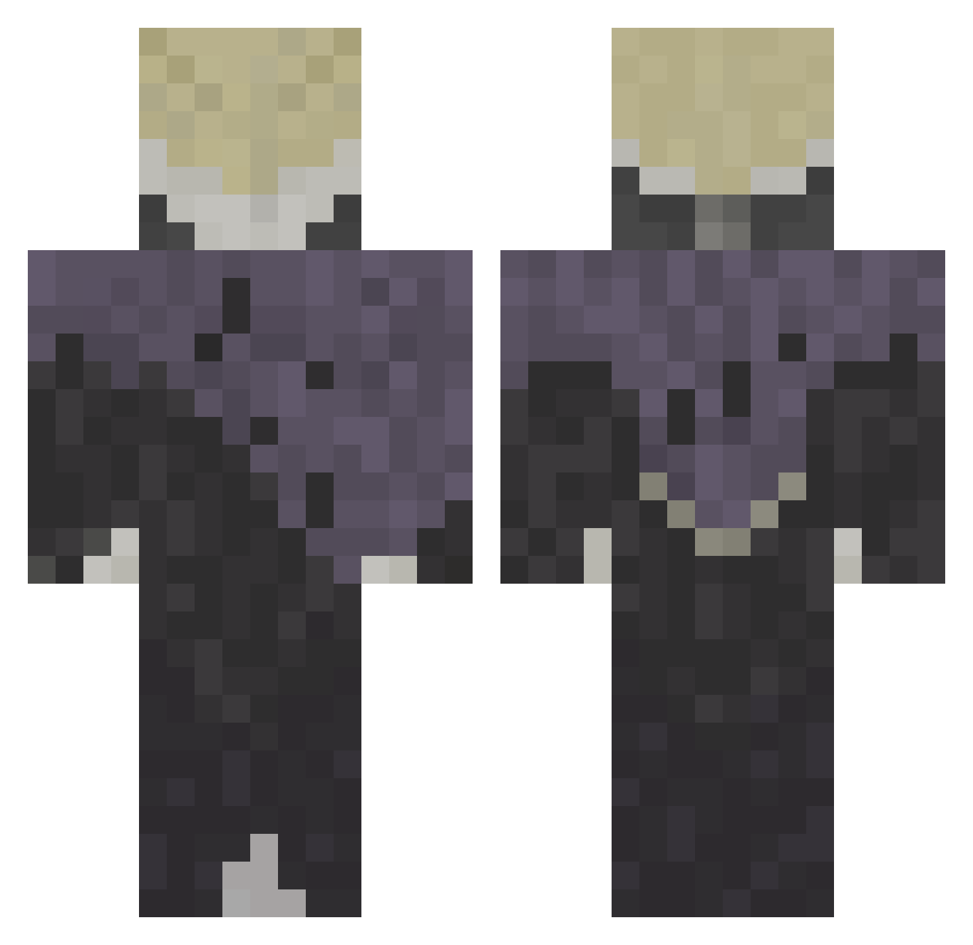 unbrokeaspect Minecraft skin, front and back view