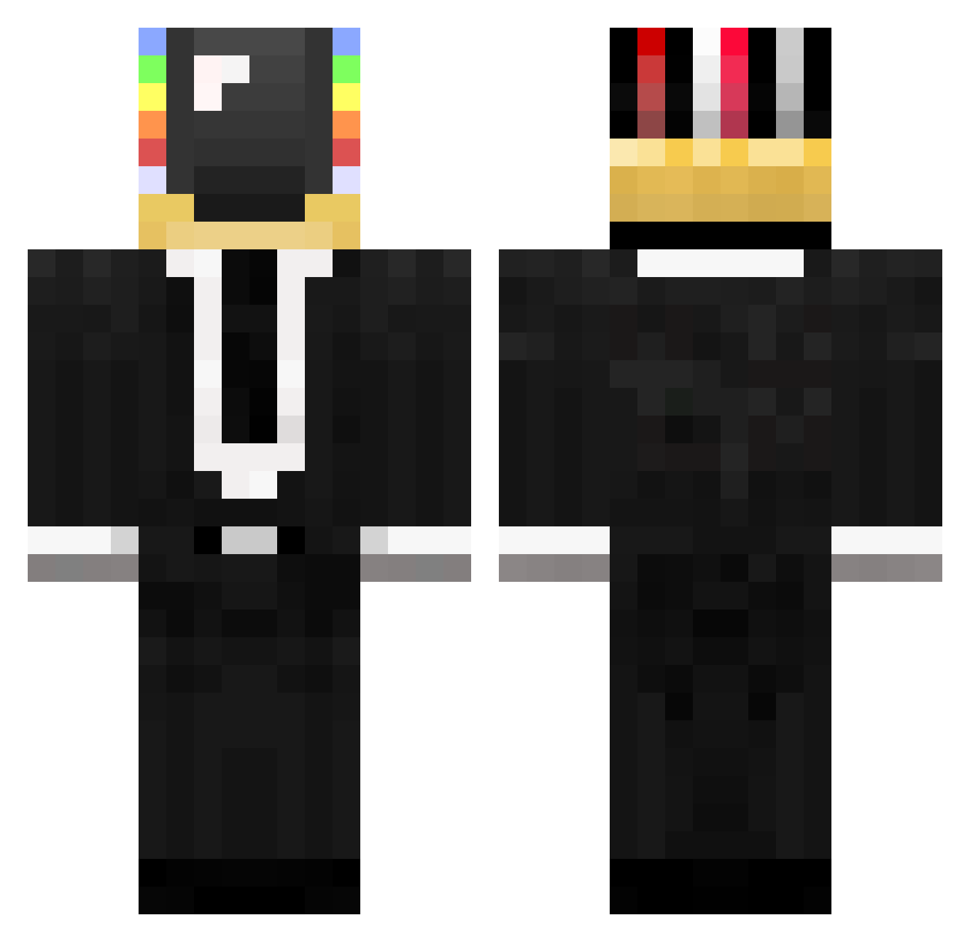 EyeAreRandom Minecraft skin, front and back view