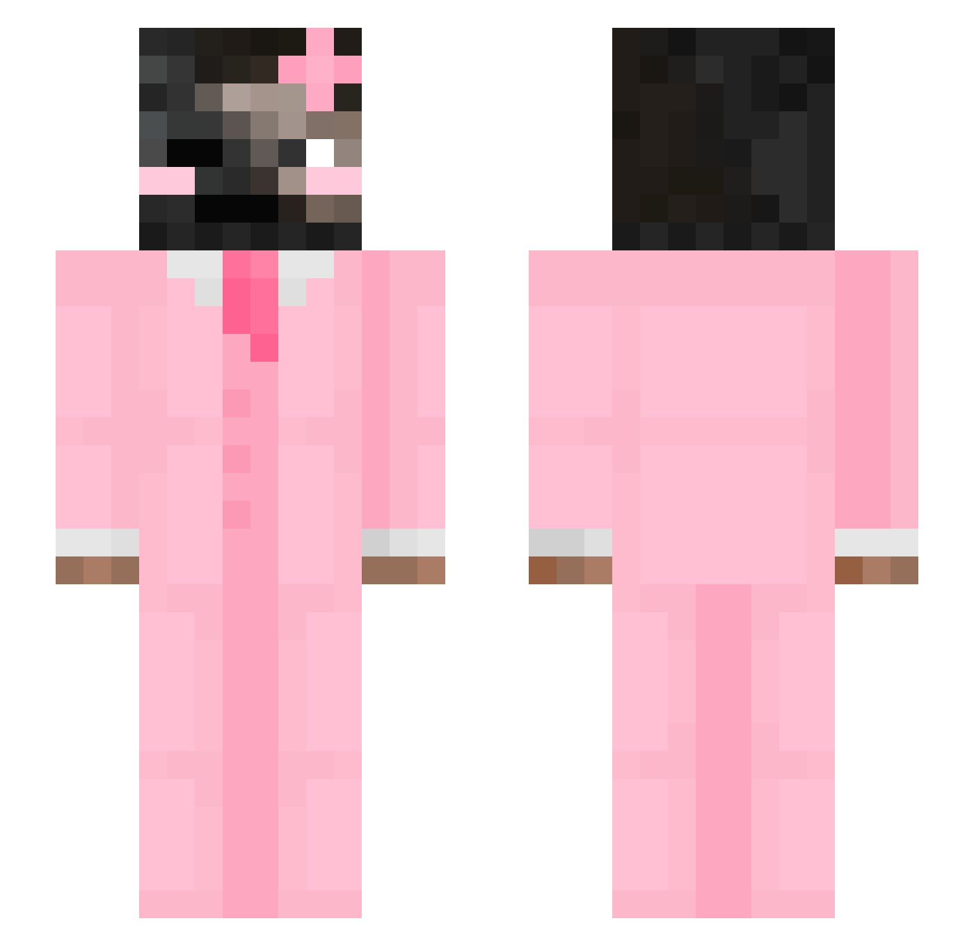 SK33P1 Minecraft skin, front and back view