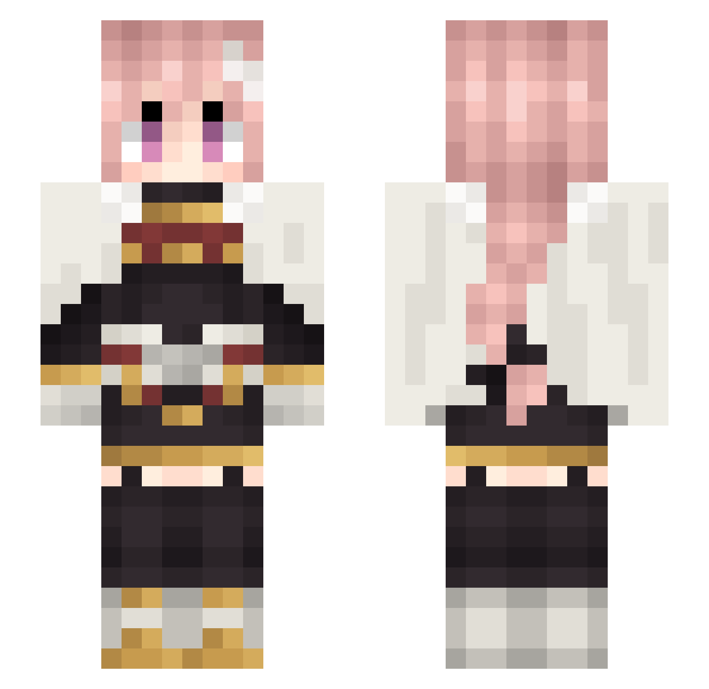 Nicolege Minecraft skin, front and back view