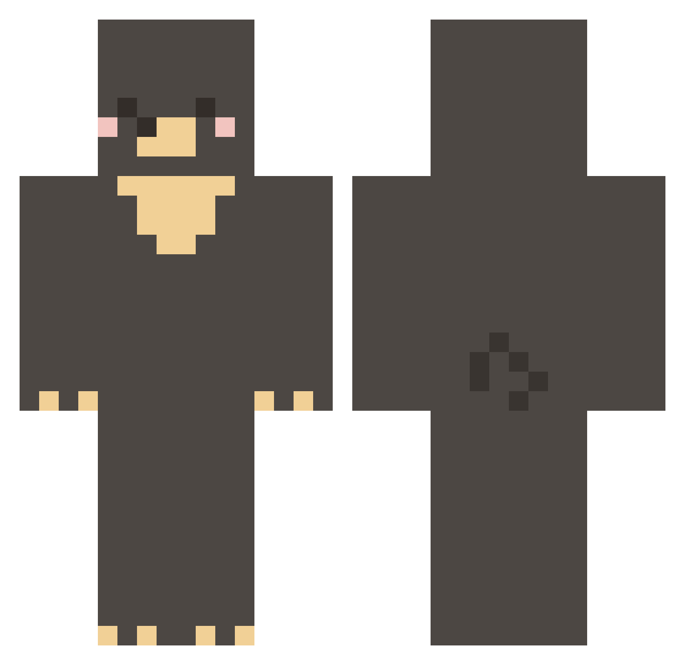 Robins_ Minecraft skin, front and back view