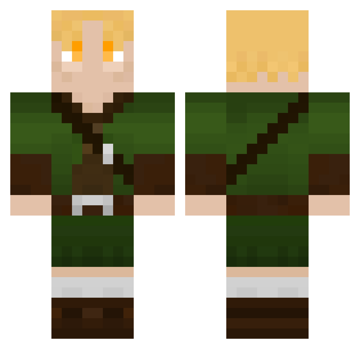 Purkinje Minecraft skin, front and back view