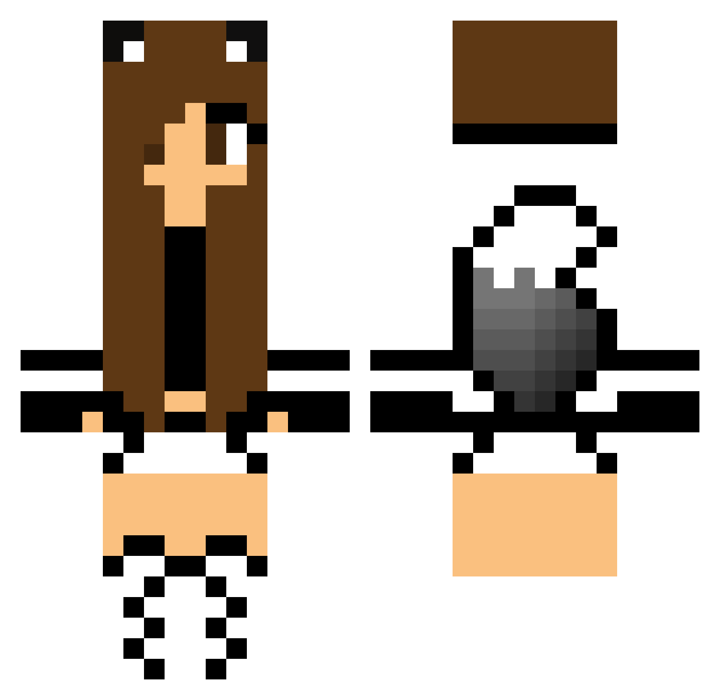 Carlita Minecraft skin, front and back view