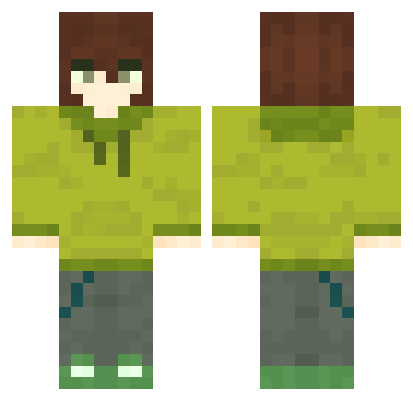 Cautious_Entry Minecraft skin, front and back view
