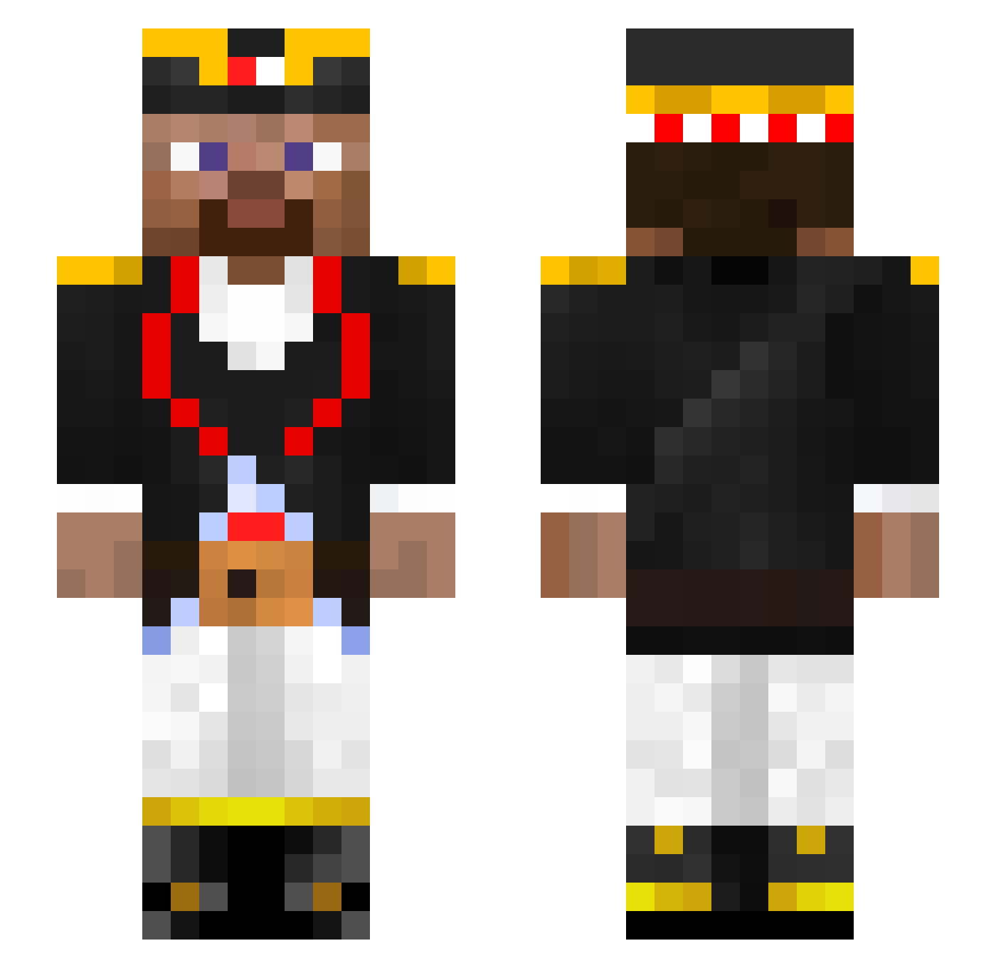 UnknownGabry Minecraft skin, front and back view