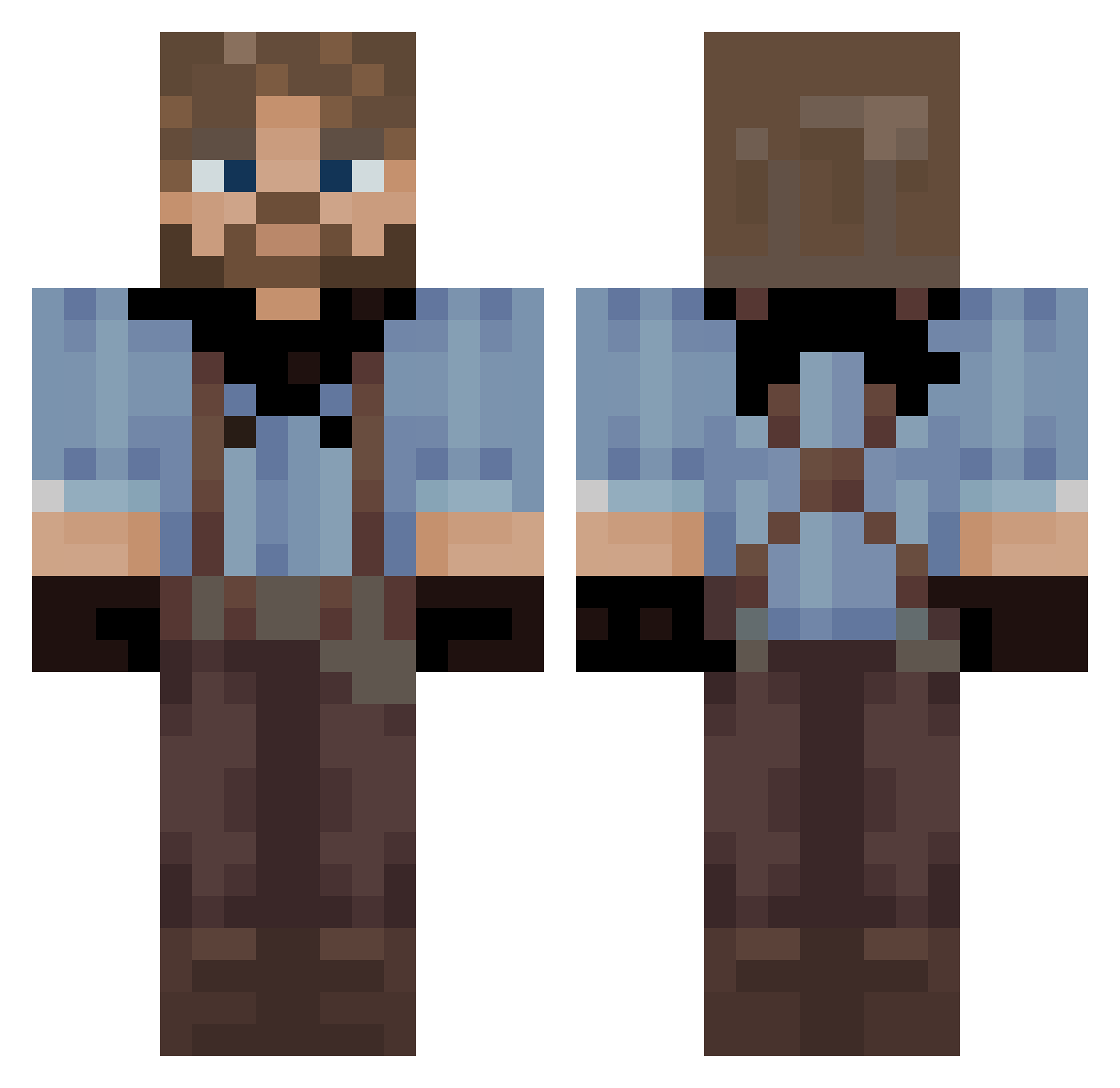 clxkss_ Minecraft skin, front and back view