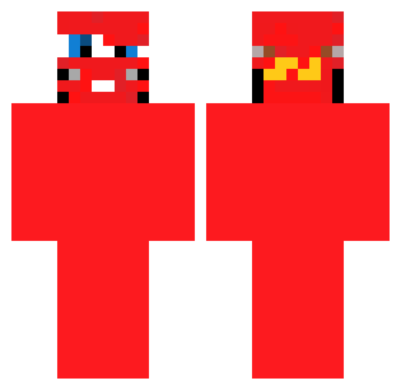 Deliveroo34 Minecraft skin, front and back view