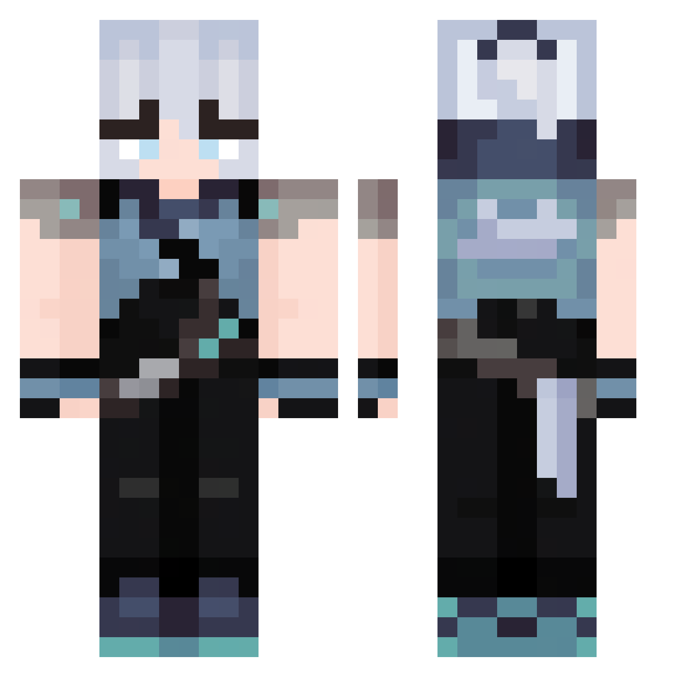 nathanlesgnocchi Minecraft skin, front and back view