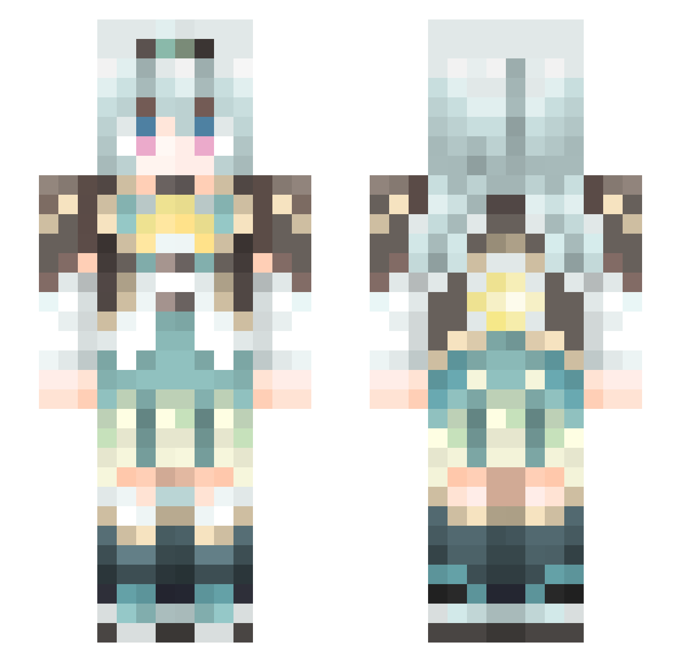 UndeadMob Minecraft skin, front and back view