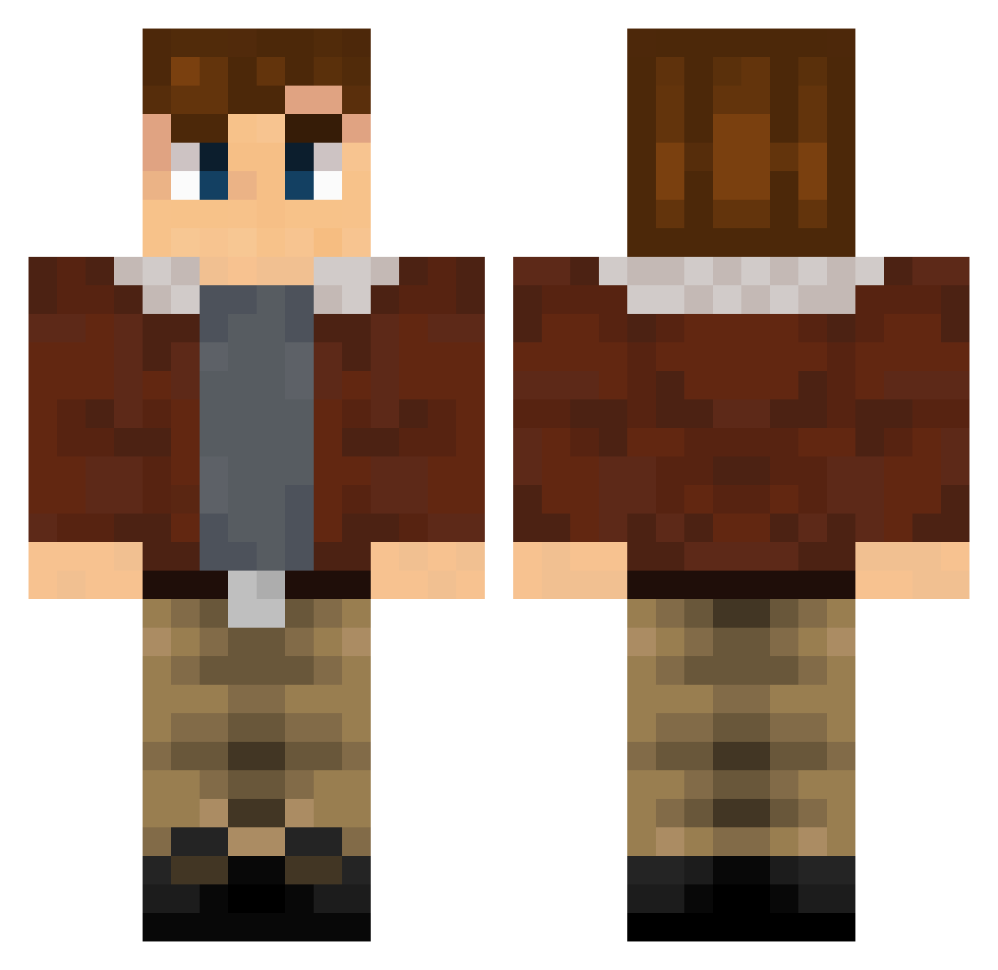 NeyZoks Minecraft skin, front and back view