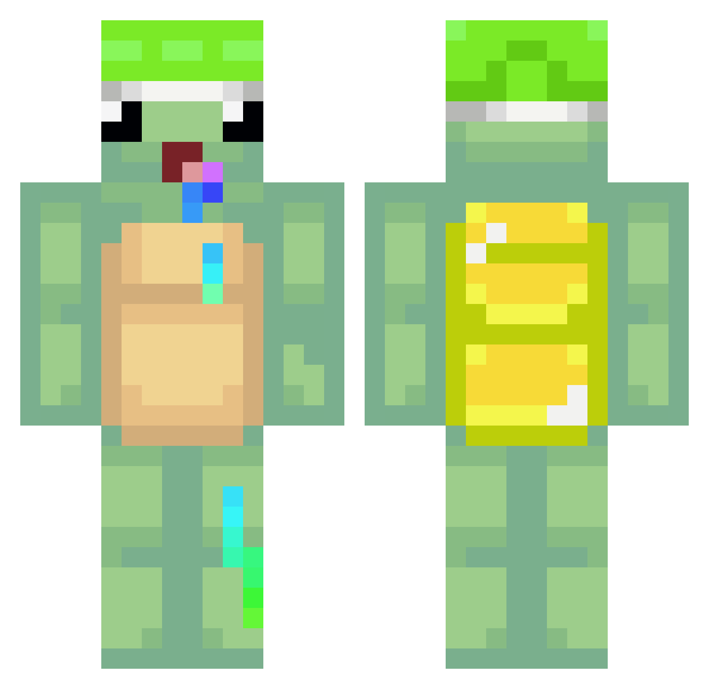 teriyx Minecraft skin, front and back view