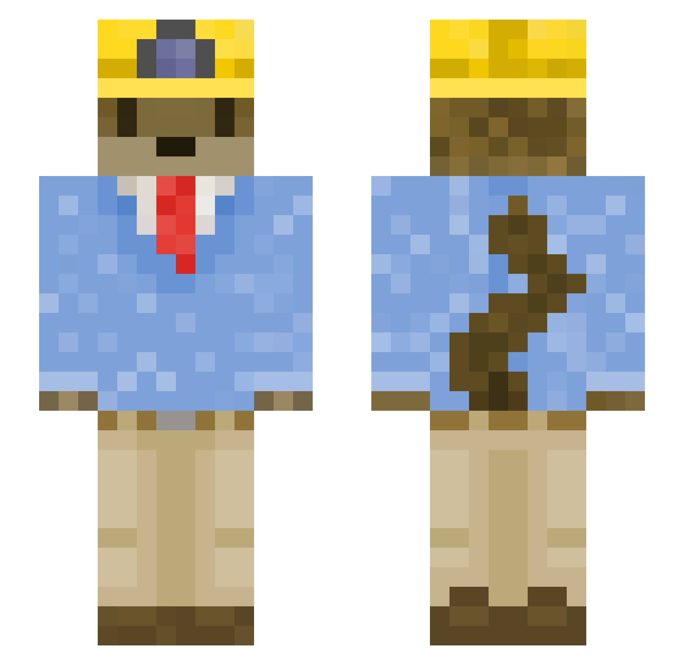 globalist Minecraft skin, front and back view